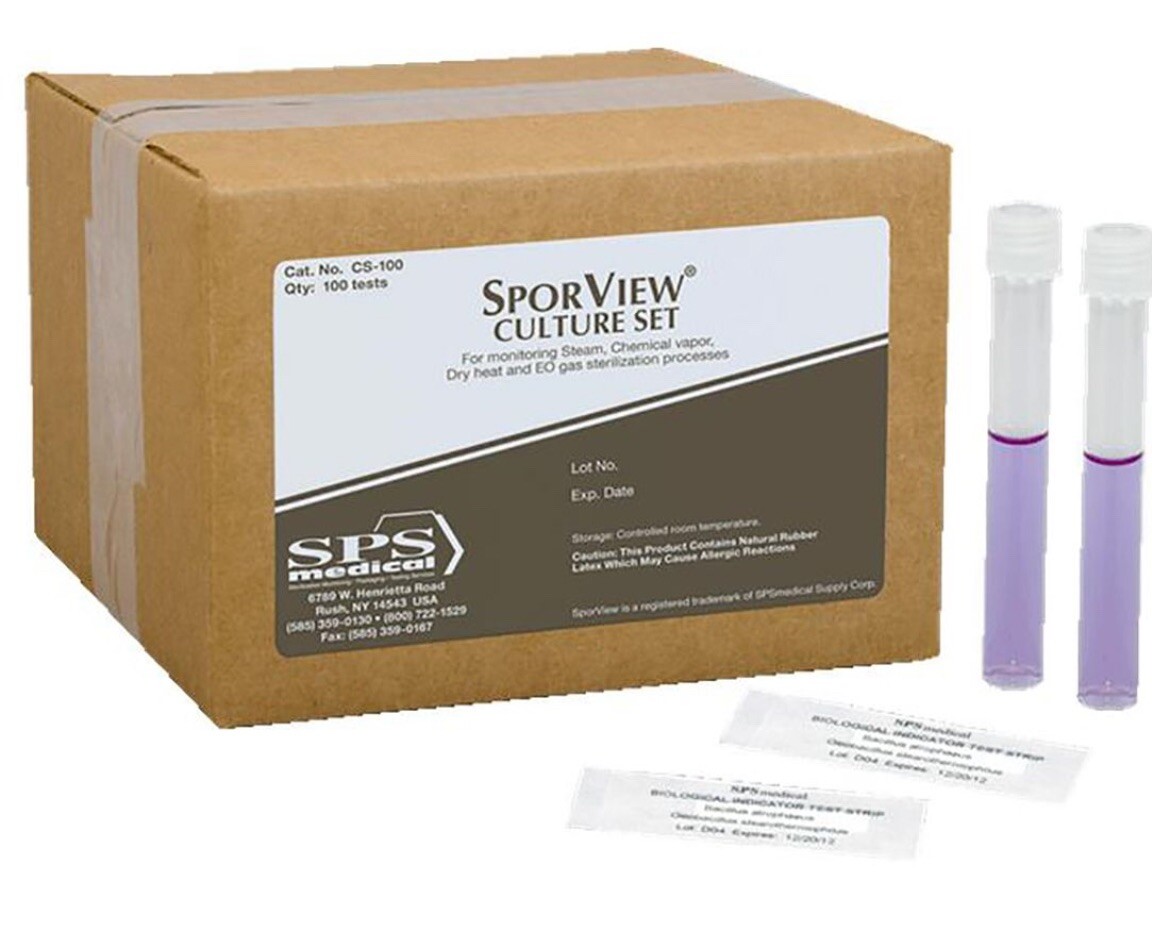 Crosstex SporView Culture Set Kit Steam Biological Indicators Vials CS-100