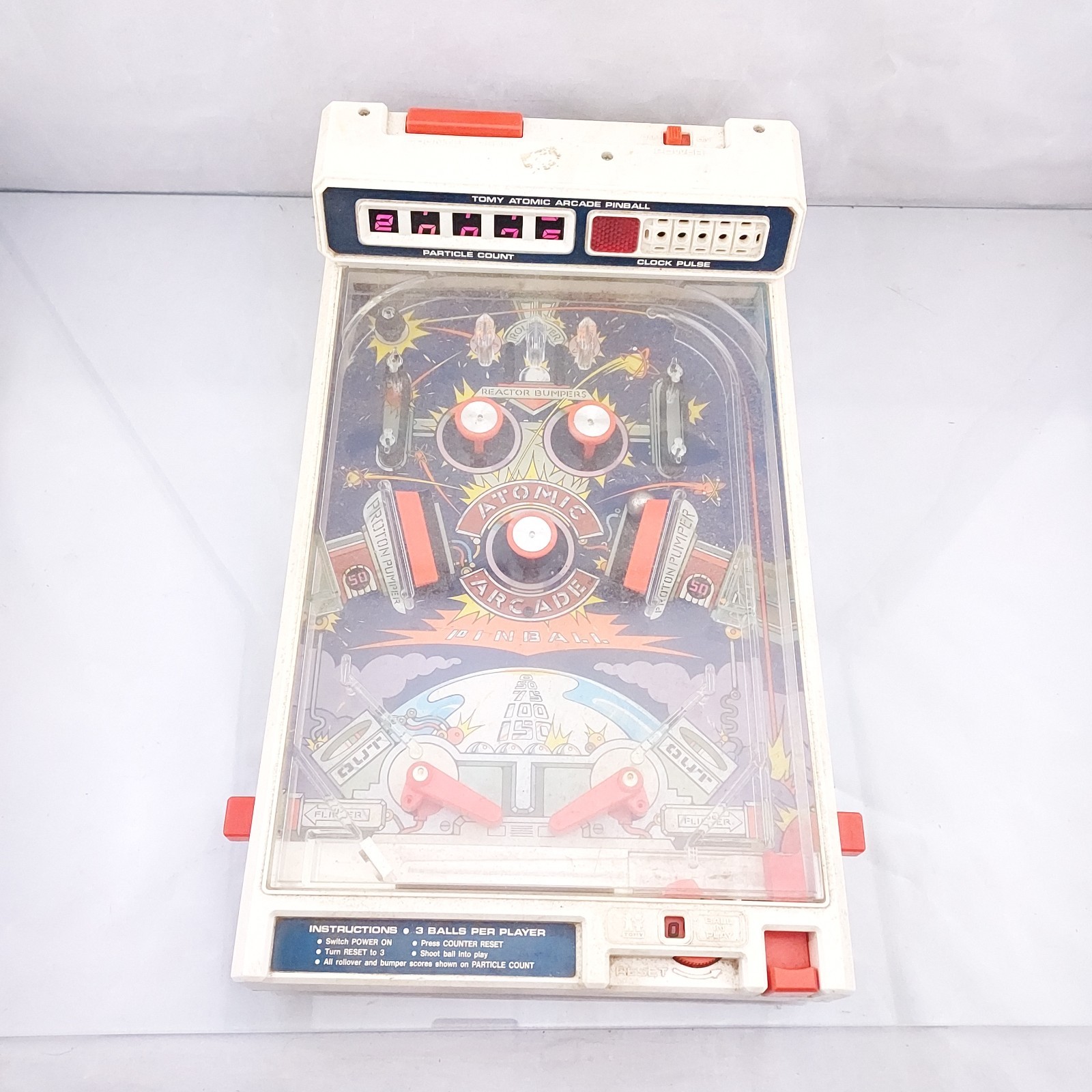 Vintage 1979 TOMY Atomic Arcade Tabletop Pinball Machine FOR PARTS/Repair