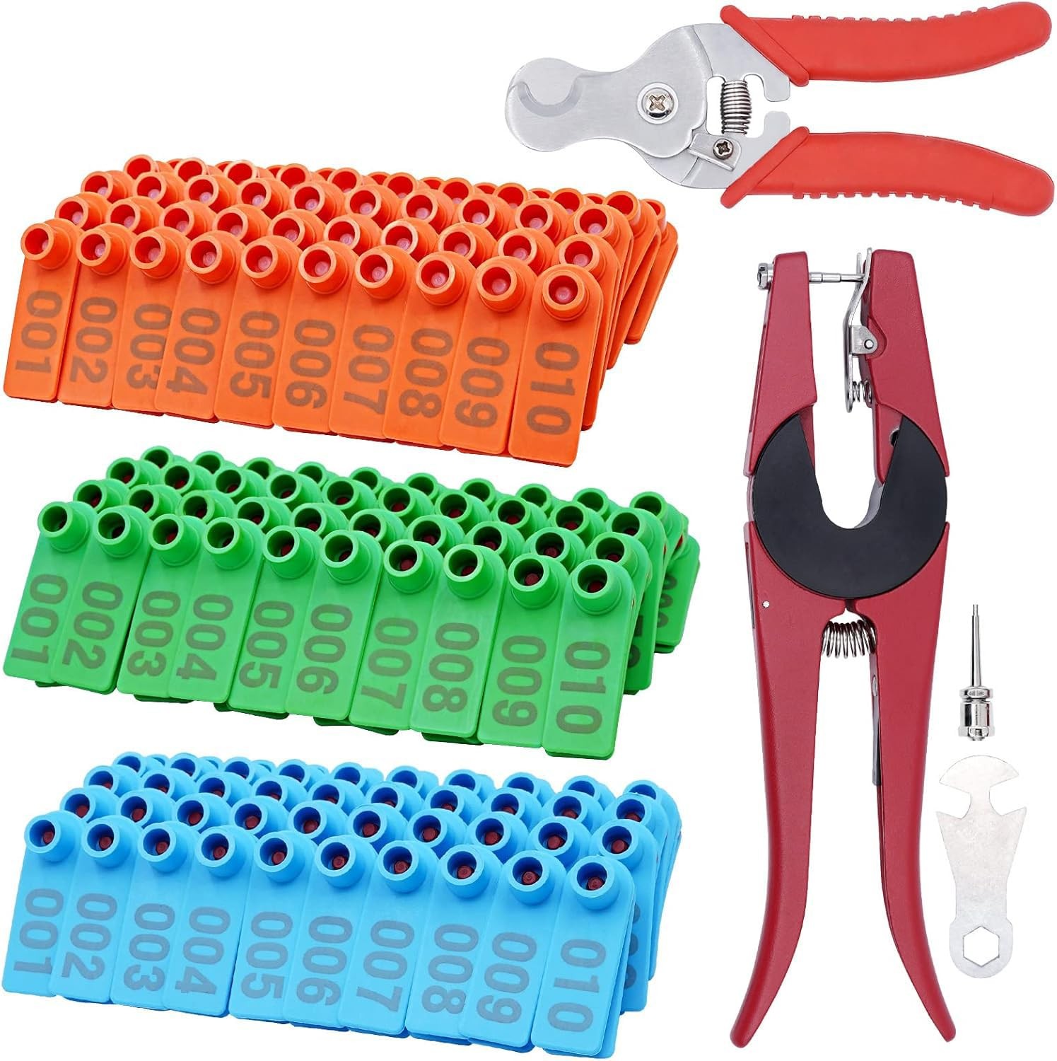 300PCS Livestock Ear Tags for Goat Cattle Sheep Pig Dog Deer + Applicator & P...