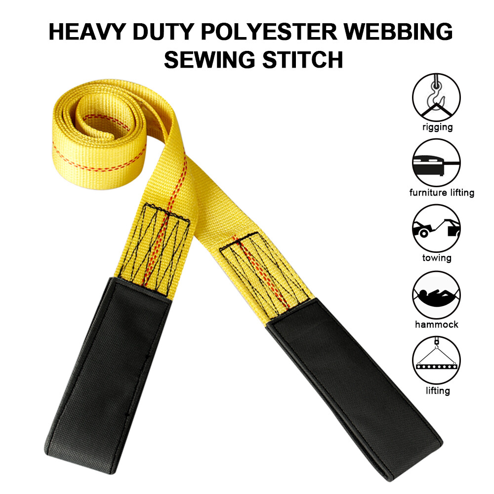 6' x 2" Heavy Duty Nylon Flat Lifting Sling Strap Eye Polyester Webbing 9000LBS