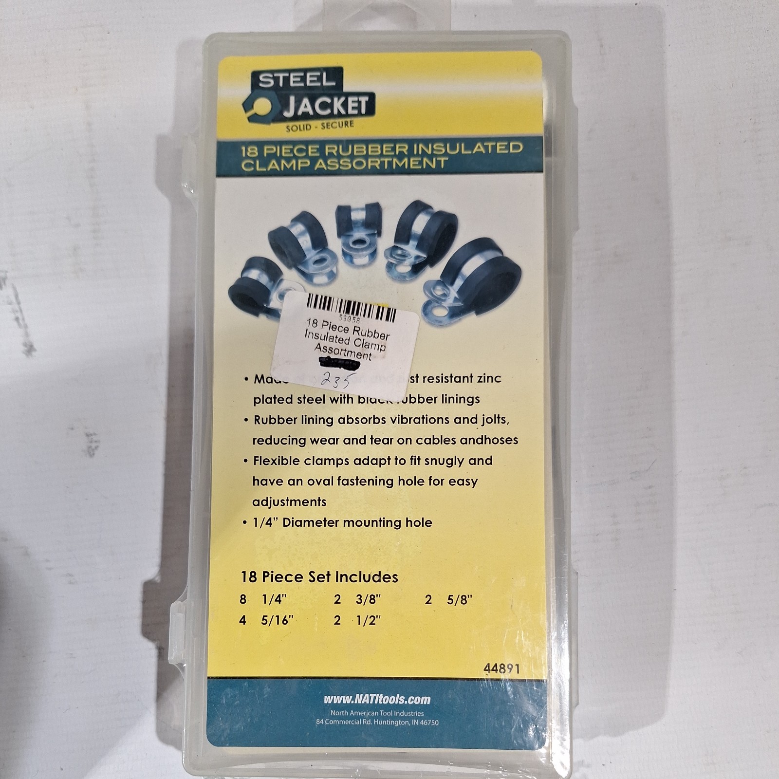 18 Piece Rubber Insulated  Clamp Hardware Assortment 1/4 5/16 3/8 1/2 5/8