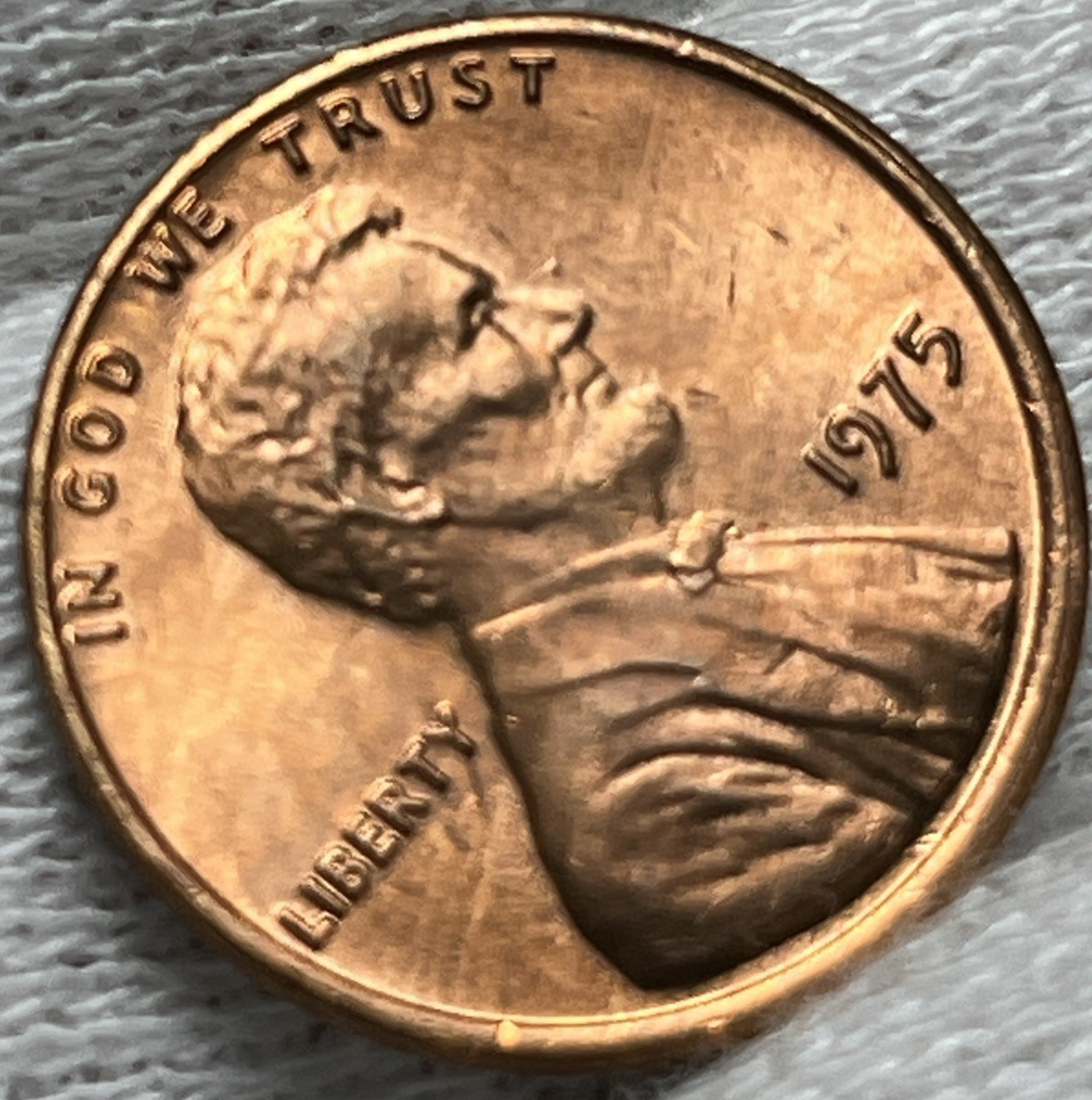1975 Penny Errors DDO Slight Double Face Multiple Strikes Die Cracks Uncirculate