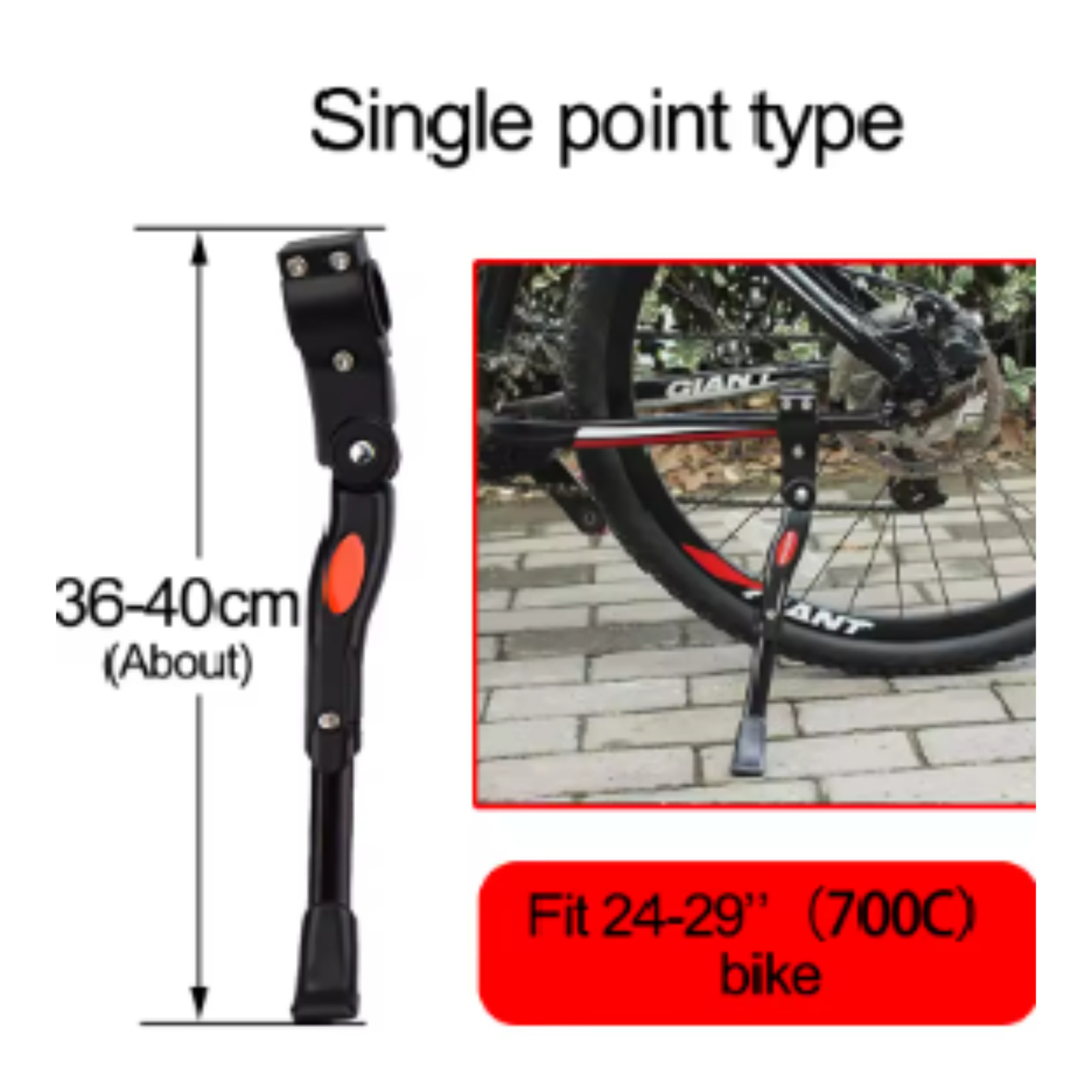 Bicycle Kickstand Universal Adjustable Aluminum Bike Side Kick Stand 24"-29"