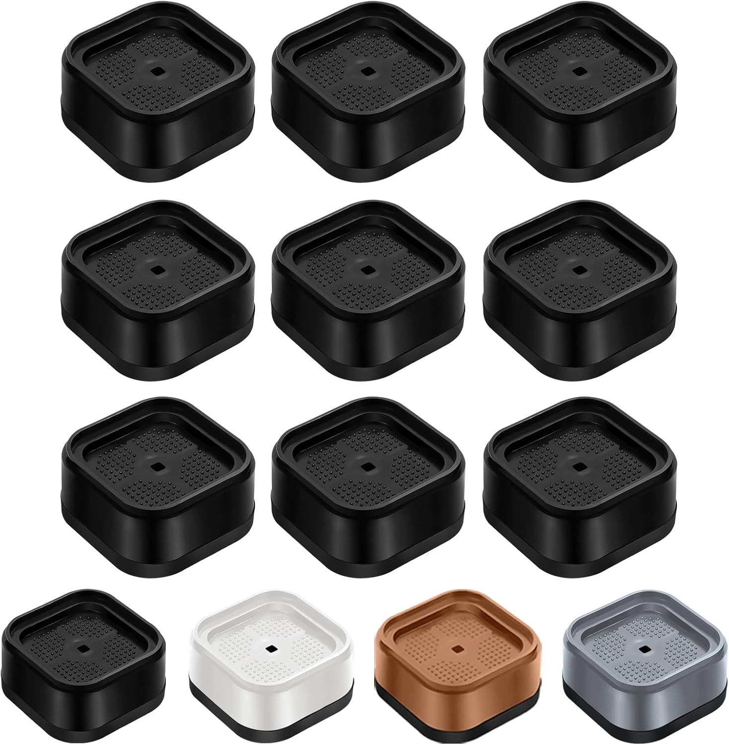 9 Pack Furniture Risers Adjustable Bed Risers Heavy Duty Lifts Height 1", Square