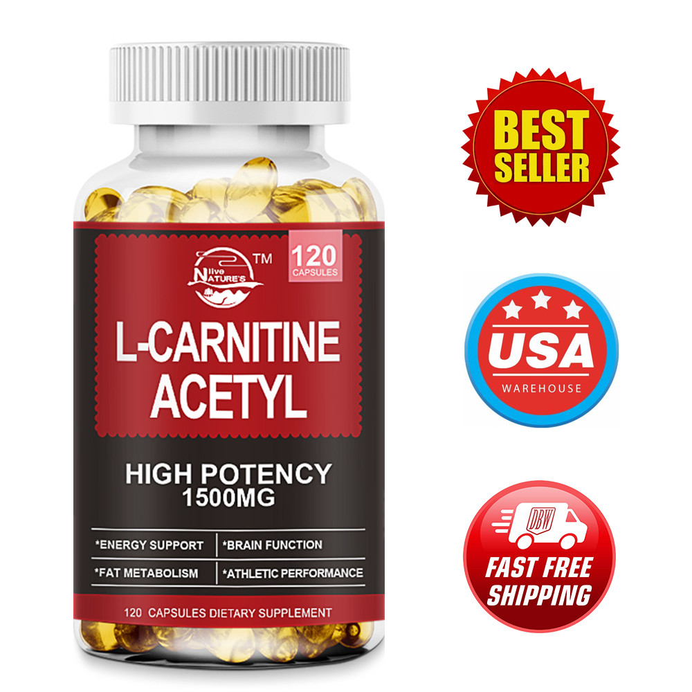 Nature's Live Acetyl L-Carnitine 1500mg, 120 Capsules - Non-GMO and Gluten Free