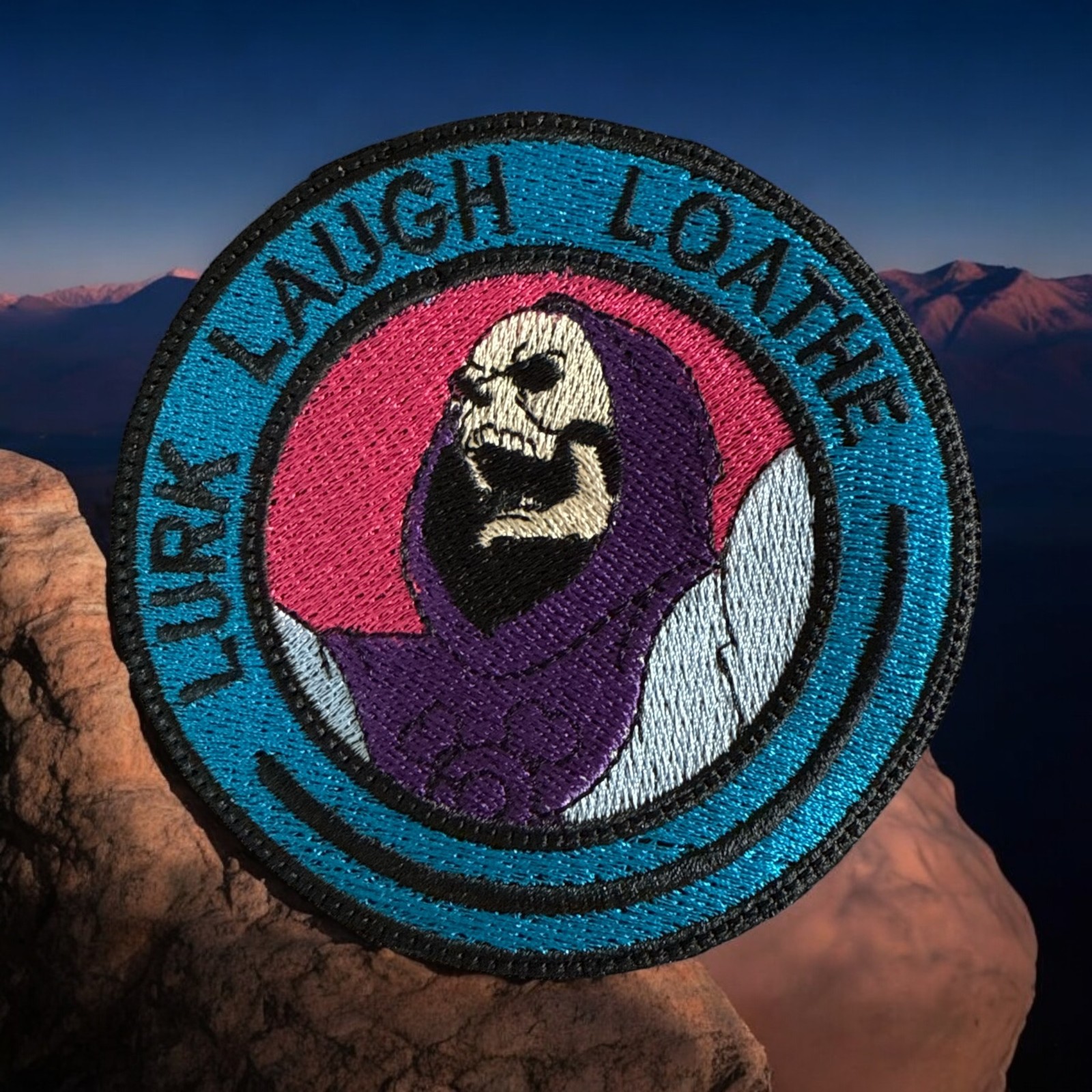 LURK LAUGH LOATHE/ SKELTOR/ HE-MAN American Hook & Loop Morale Patch
