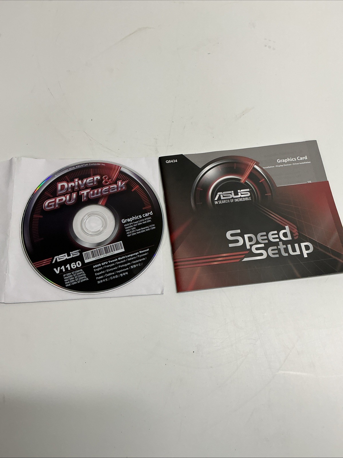 ASUS Graphics Card Driver & GPU Tweak V1160 Cd only AA-945