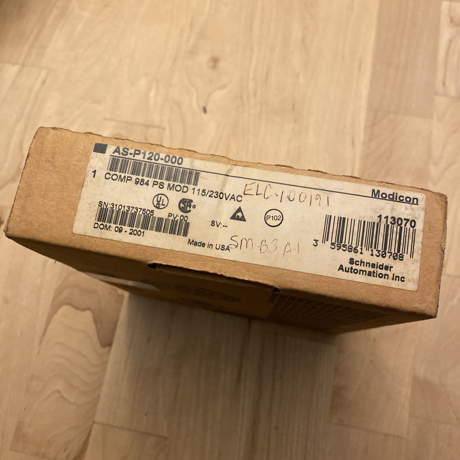Schneider Modicon AS-P120-000 Comp 984 Power Supply Module 115/230VAC Sealed Box