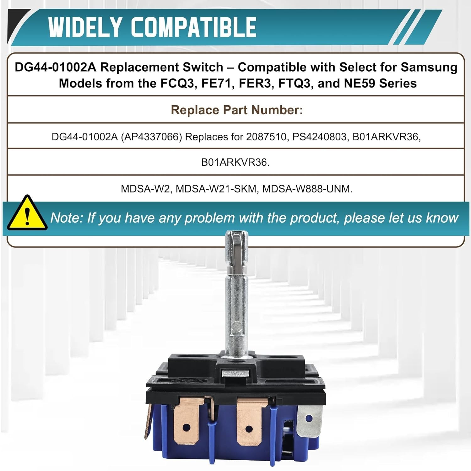 DG44-01002A Dual Infinite Switch/Range Dual Burner Infinite Switch Engergy Repl