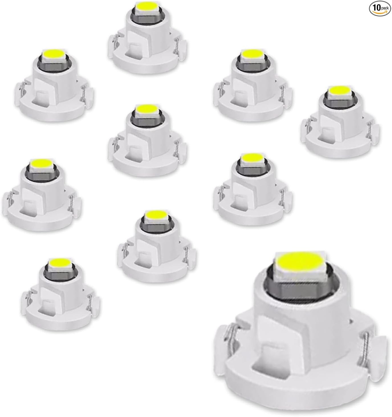 10Pcs T4.2/T4 LED Bulb Climate Control Bulbs Wedge I Color: whiteSize: 10 PACK