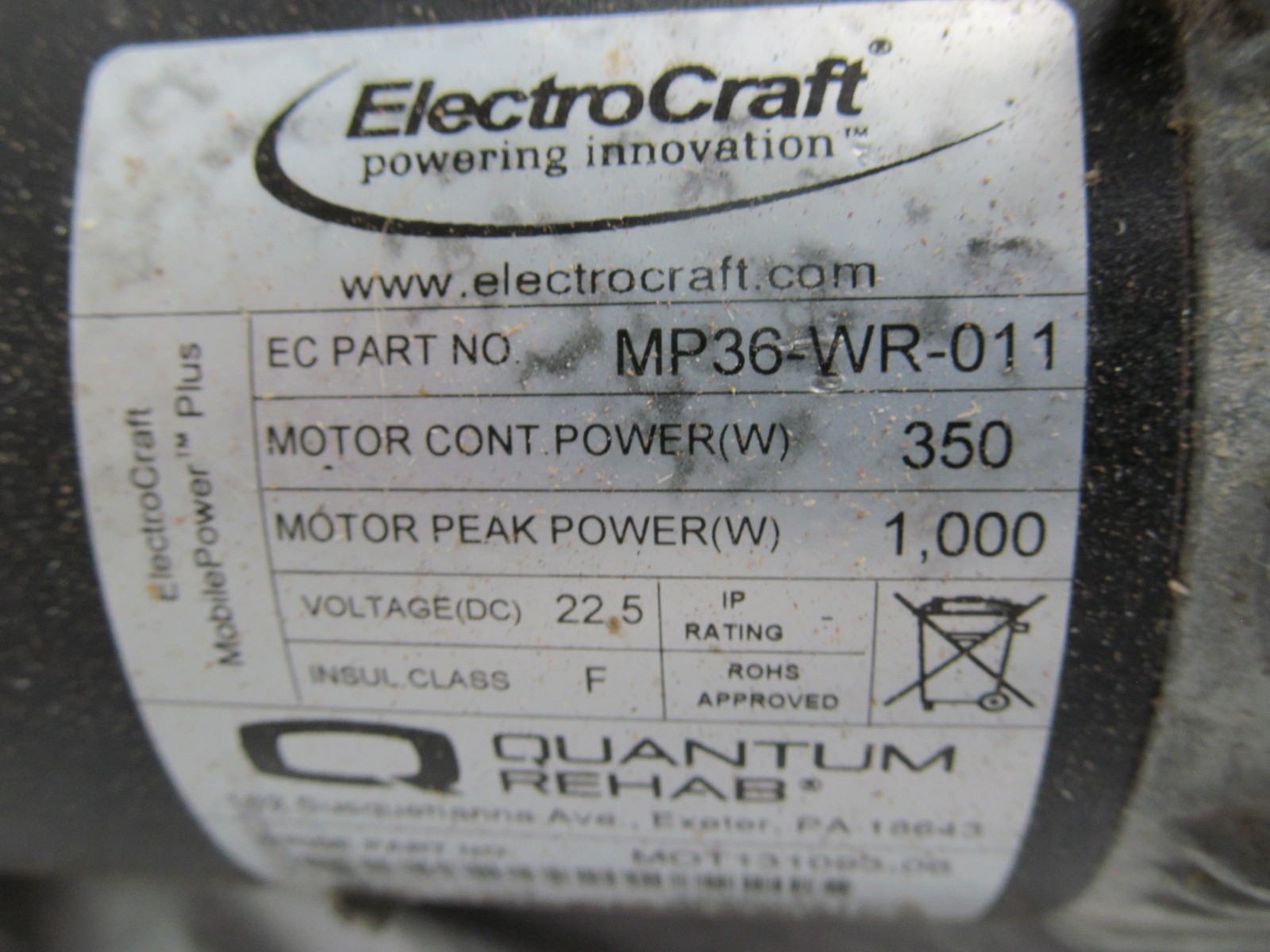 Left Motor from Quantum Q6 Edge Wheelchair