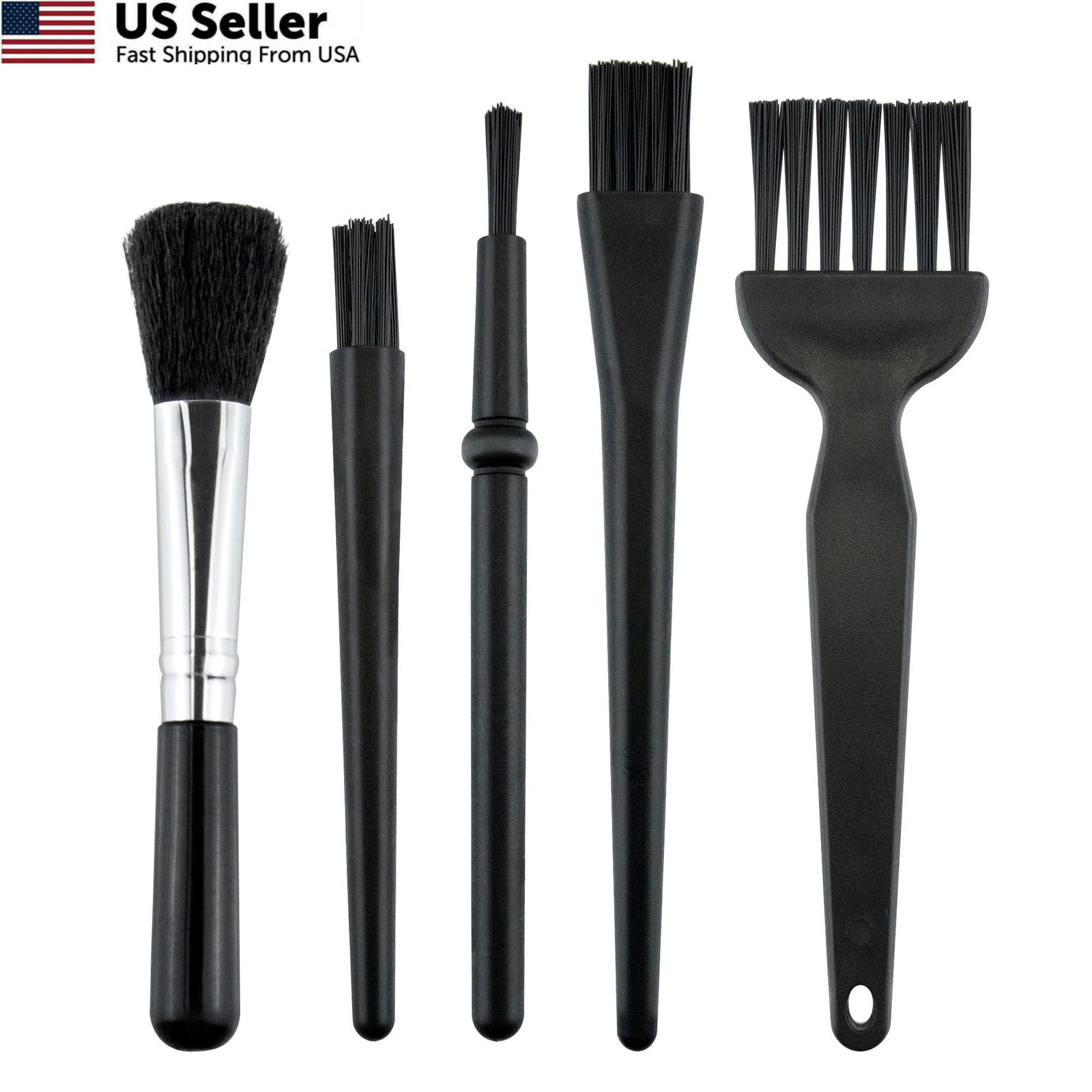 Juxiamal 5 PCS Mini Keyboard Cleaning Brushes Kit, PP Handle Nylon Anti Black