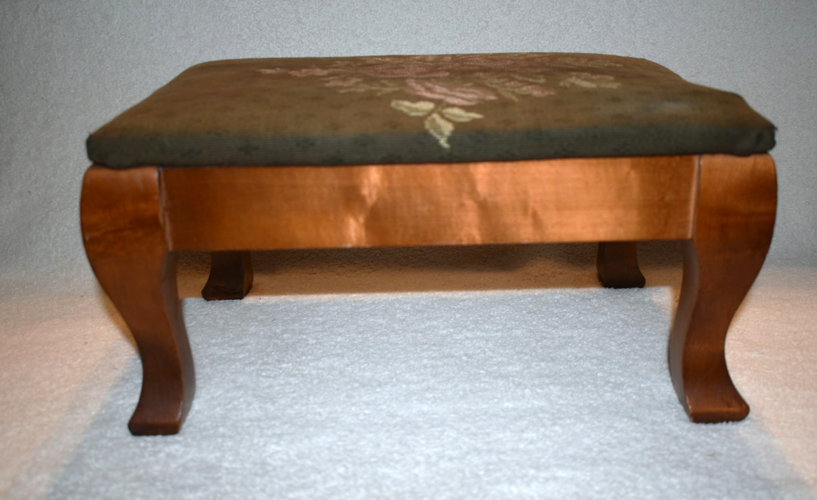 Vintage Wood Foot Stool 1950's Made in the USA