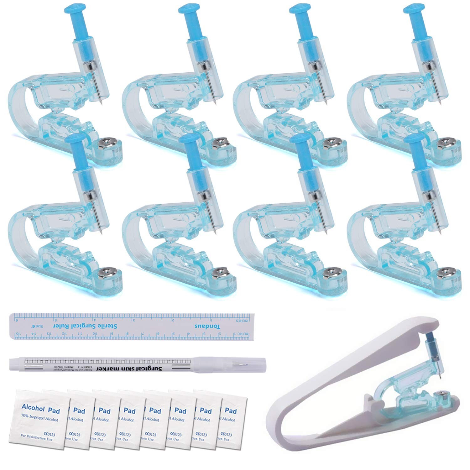ZS 8Pcs Self Ear Piercing Gun - Disposable Safety Ear Piercing Kit with Stain...