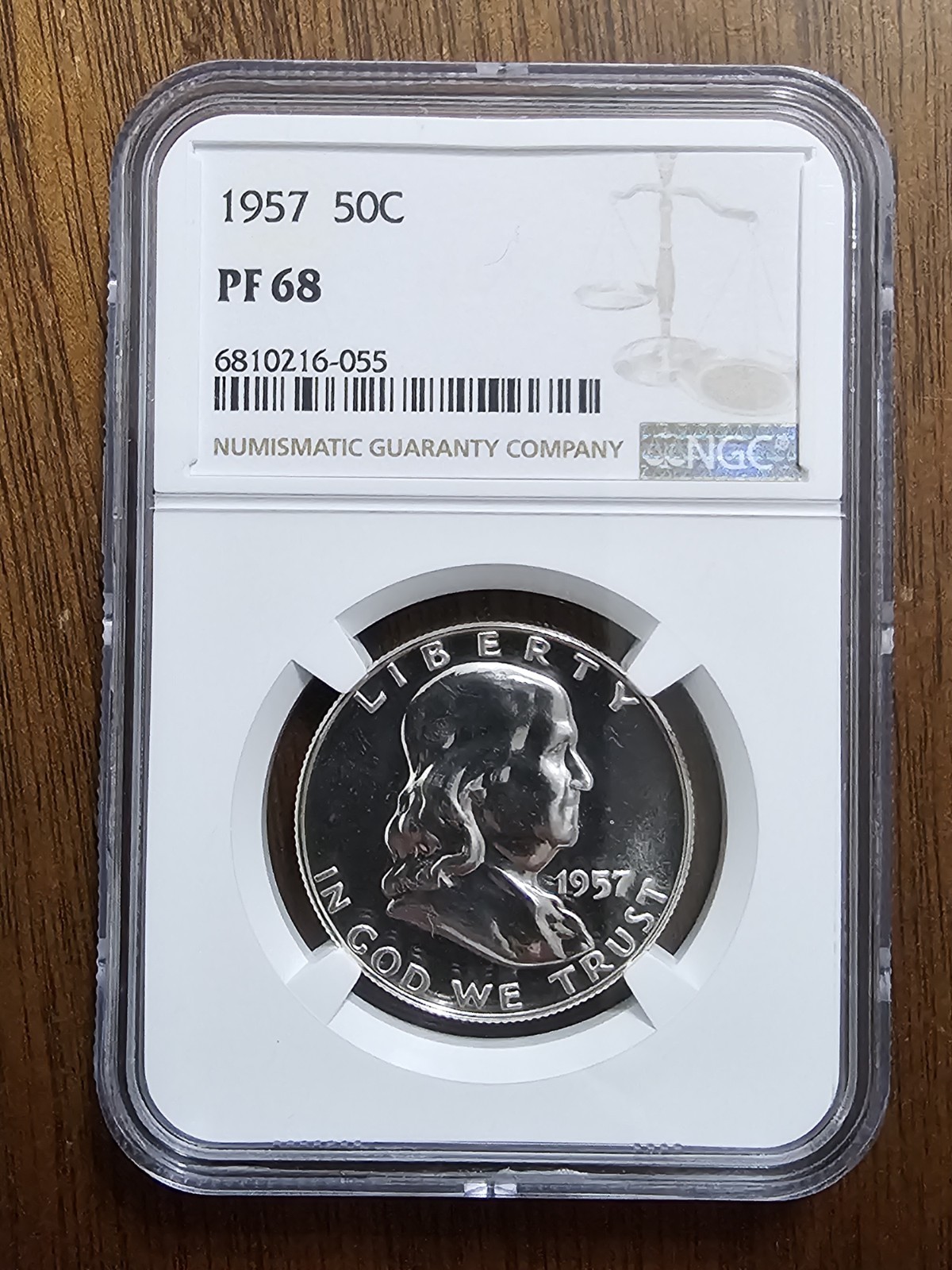 1957 Franklin Proof Half Dollar 50C NGC PF68
