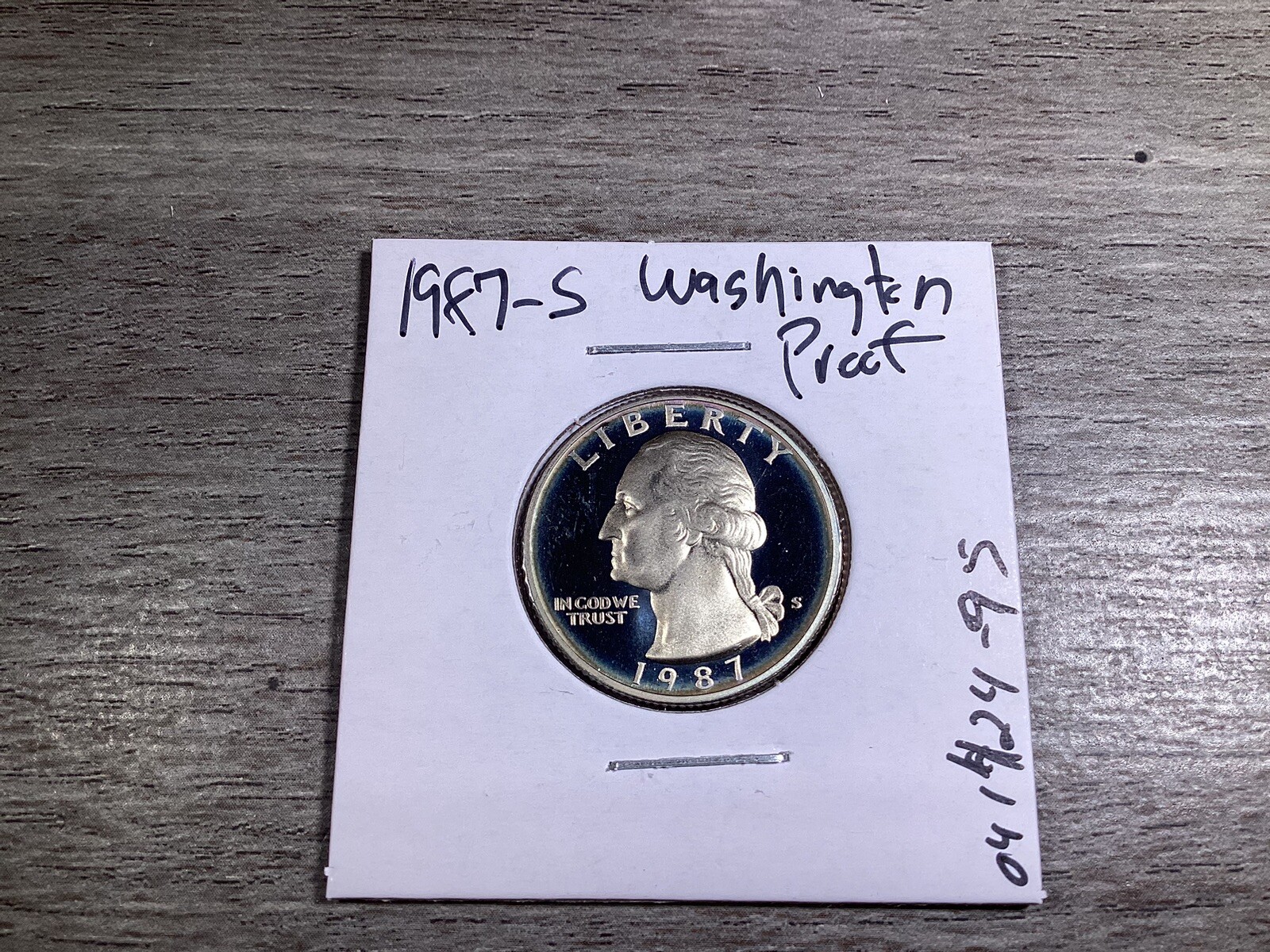1987 S Washington Proof Quarter Mirror Finish from San Francisco Mint 041424 95t