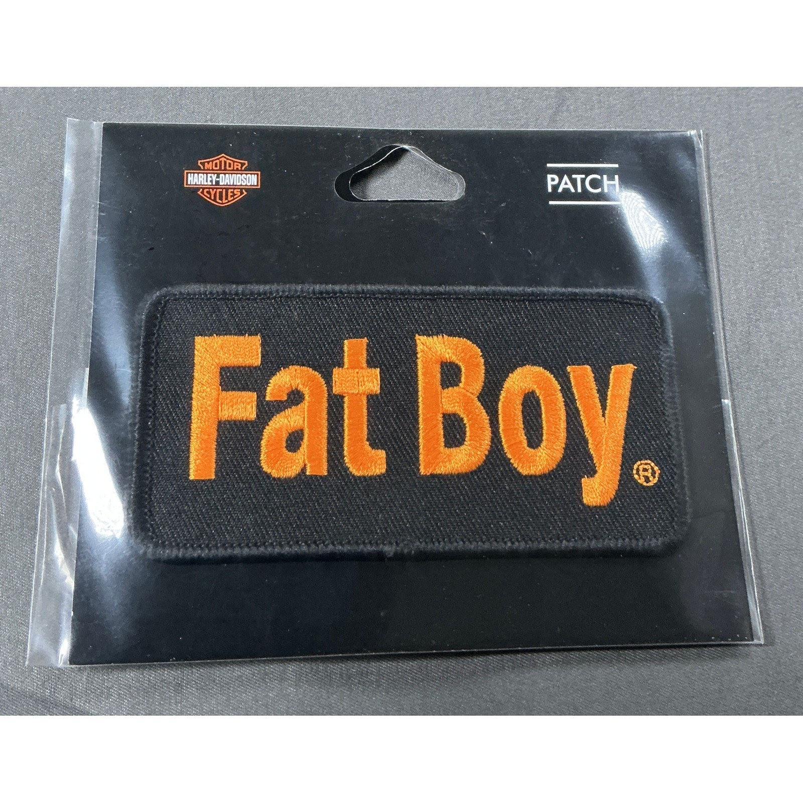 Harley-Davidson Fat Boy Patch Orange Black Embroidered 4 Inch 682608014551 NEW