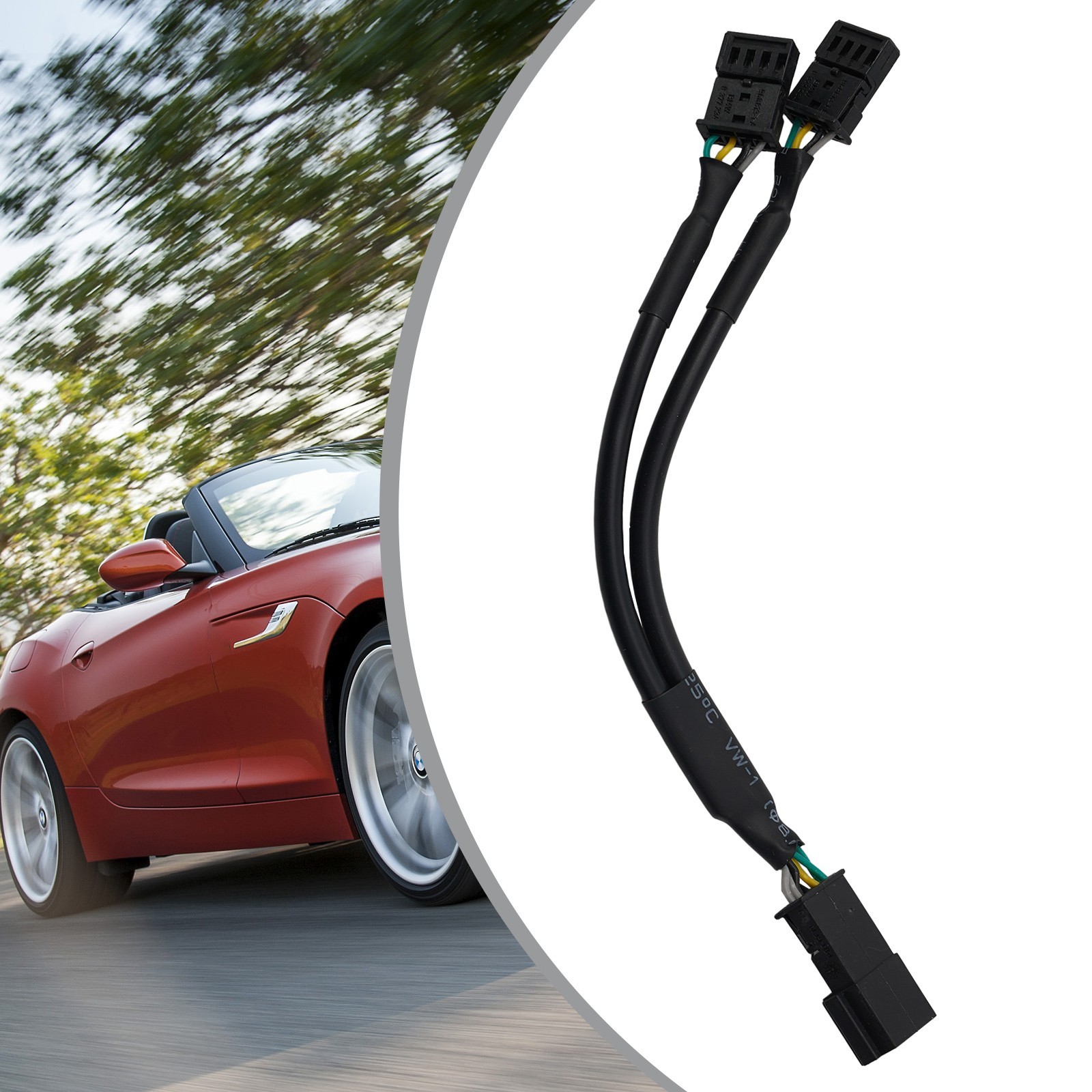 ECU Y Splitter Cable Adapter 15cm Length Black Cable Adapter Controller