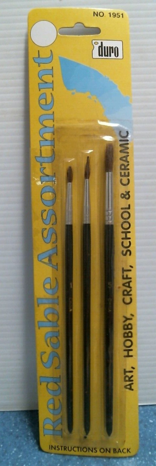 Duro Redsable Assortment Paint Brush 3 pk.  (1951) FS