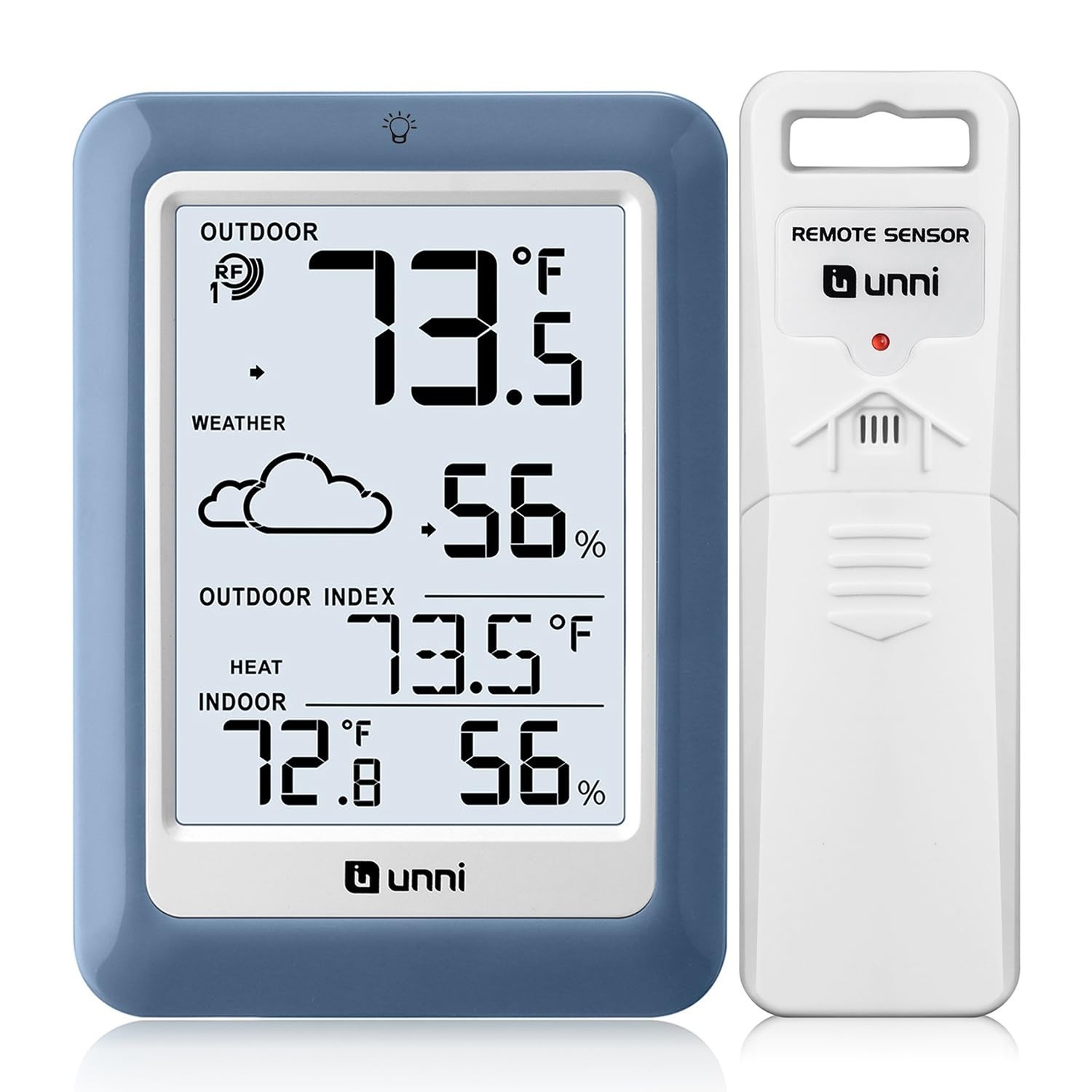 Indoor Outdoor Wireless Thermometer with Remote Sensor - Battery Powered