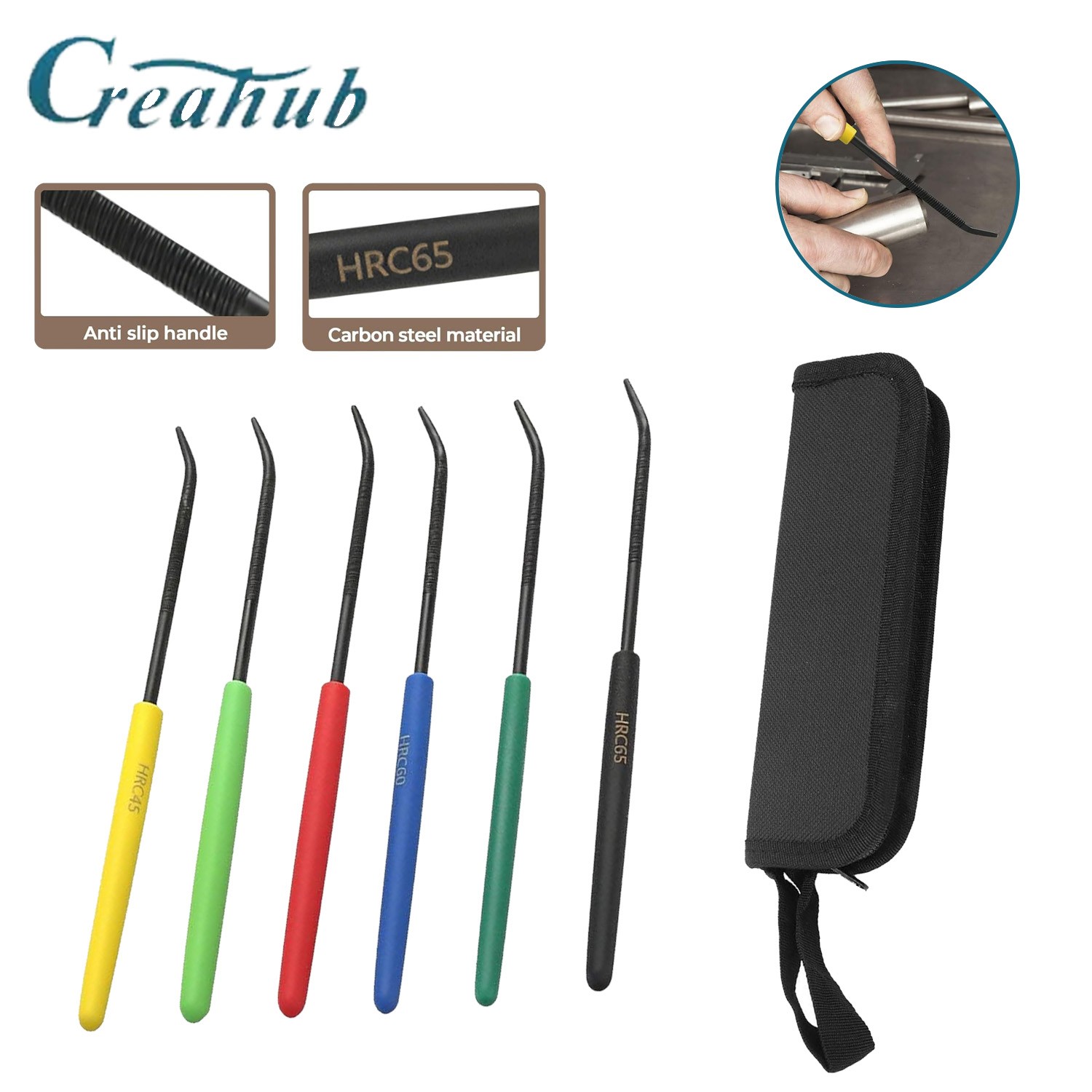 Set of 6 Hardness Tester Checker File 7.1 inch HRC40-HRC65 Hardness Tester File