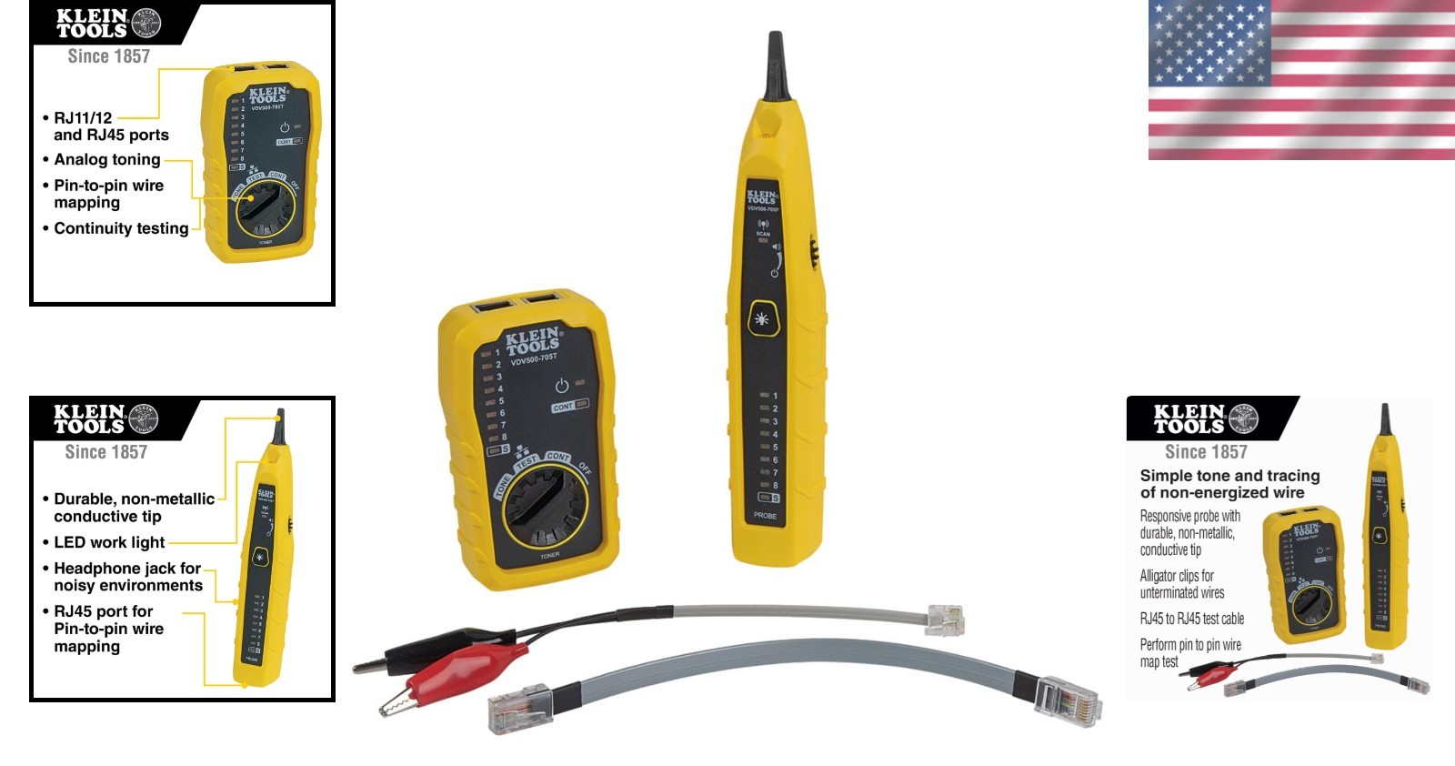 Wire Tracer Tone Generator Probe Kit Ethernet Telephone Coax Data Cables