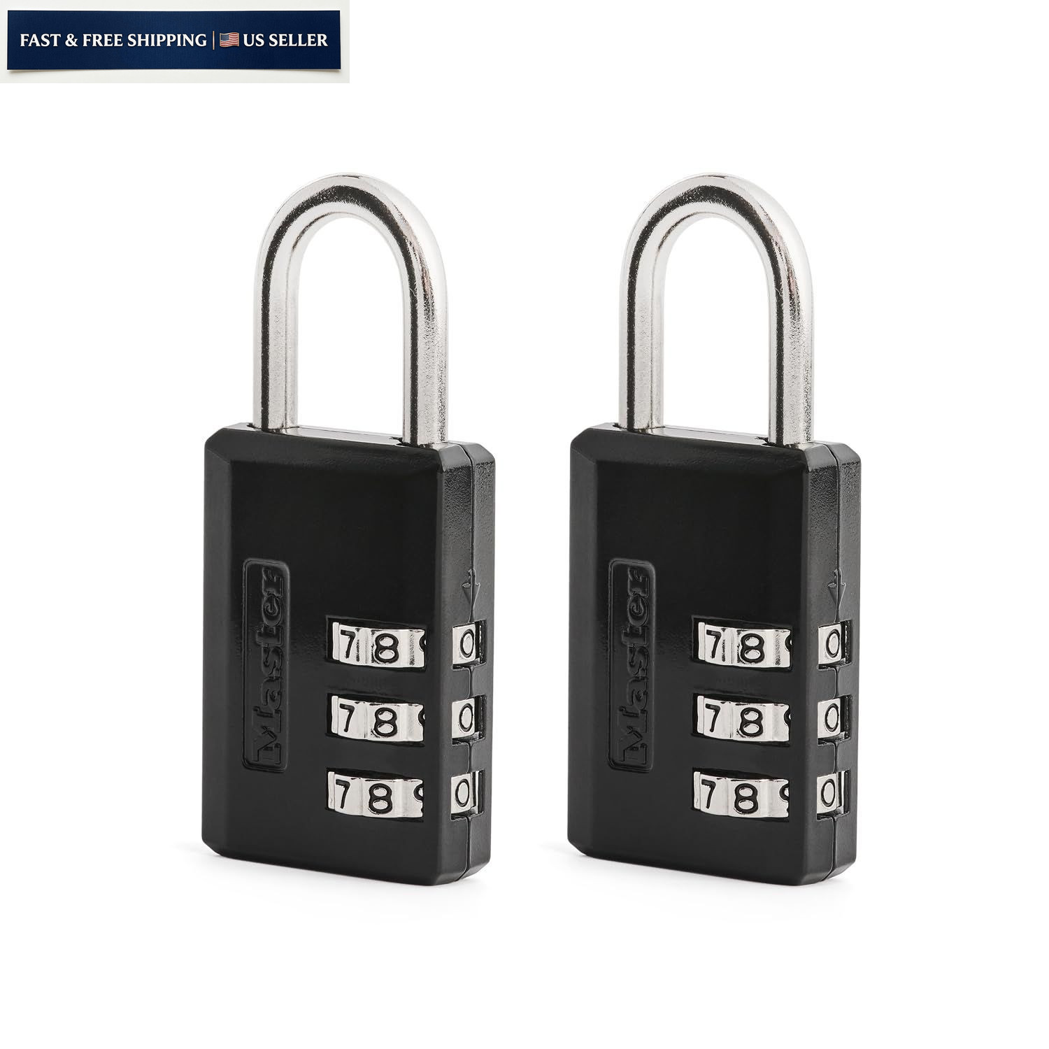 Master Lock Black Combination Padlock, Indoor Gym Locker 2 Pack,