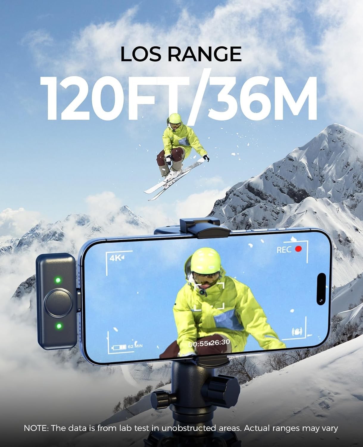 Magnetic Wireless Lavalier Microphone for iPhone & Android with Noise Reduction