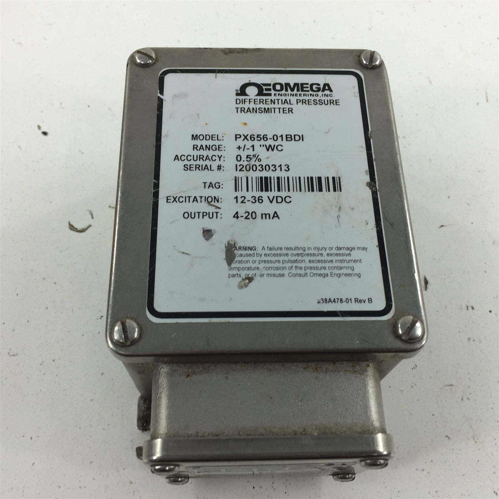 Omega PX656-01BDI Differential Pressure Transmitter