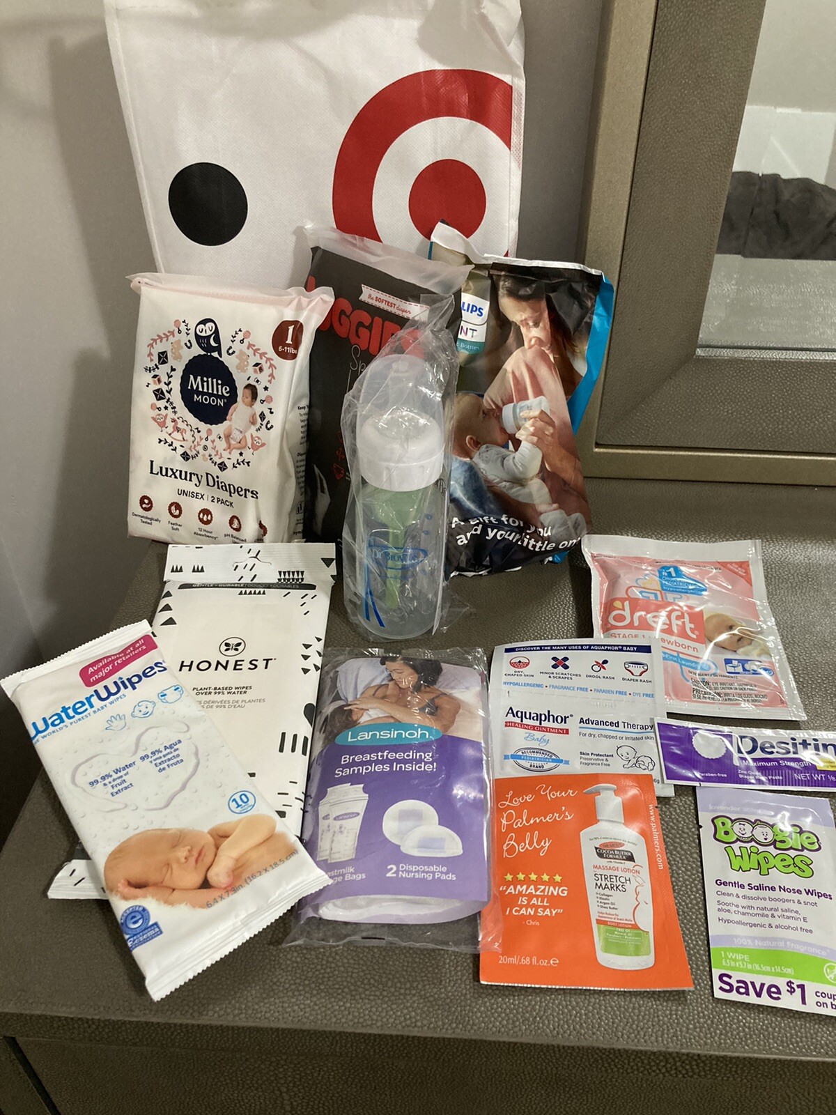 Target Baby Registry Welcome Kit Fall 2021 Tote Bag with Baby Item Samples