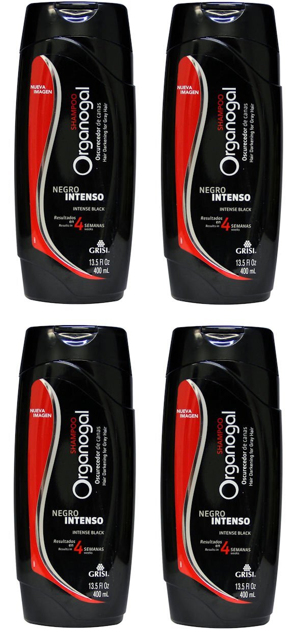 4 PACK GRISI ORGANOGAL SHAMPOO HAIR DARKENING FOR GRAY HAIR 13.5 FL OZ EACH