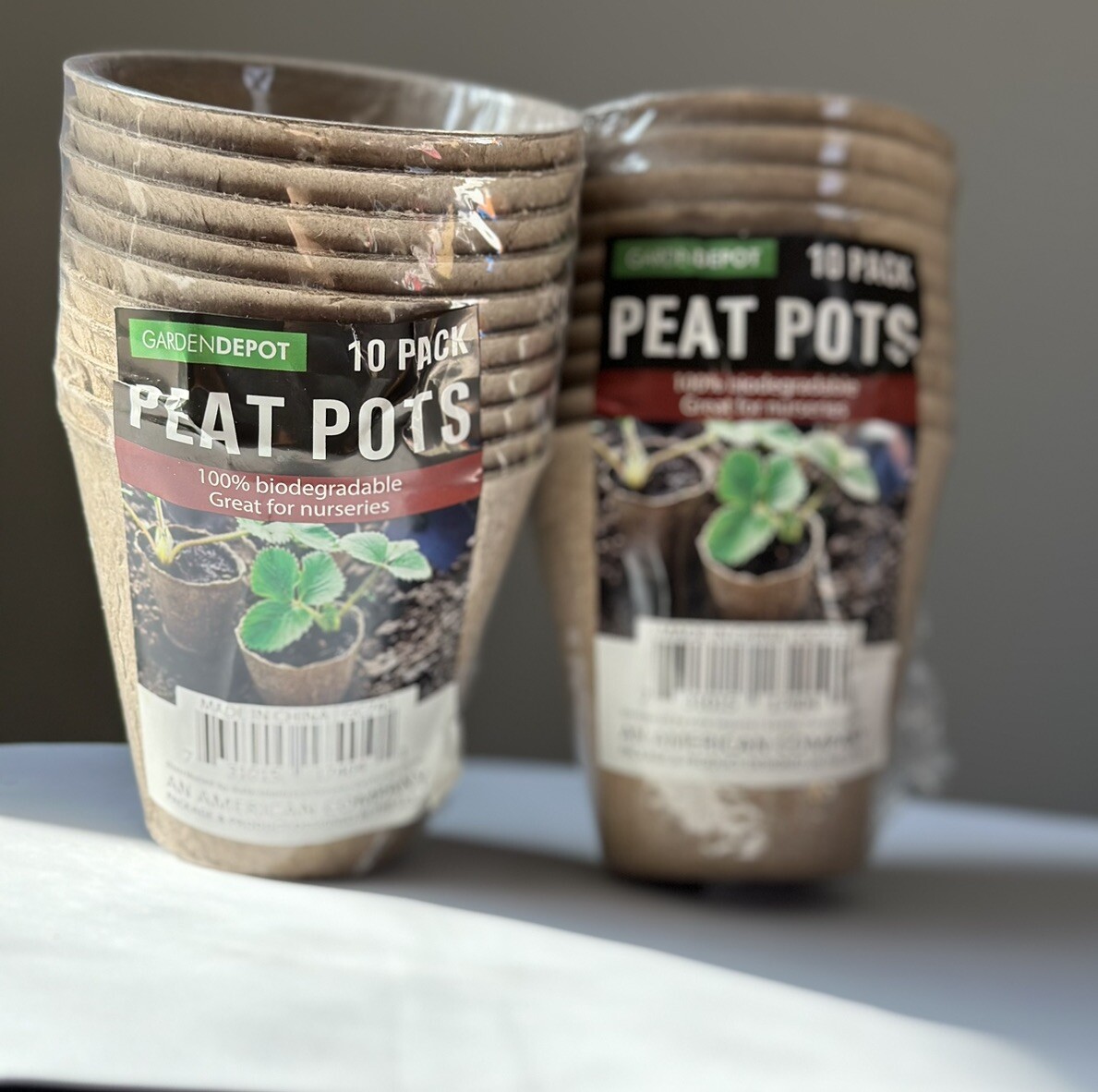 Biodegradable Peat Pots Set of 2 (20) pots