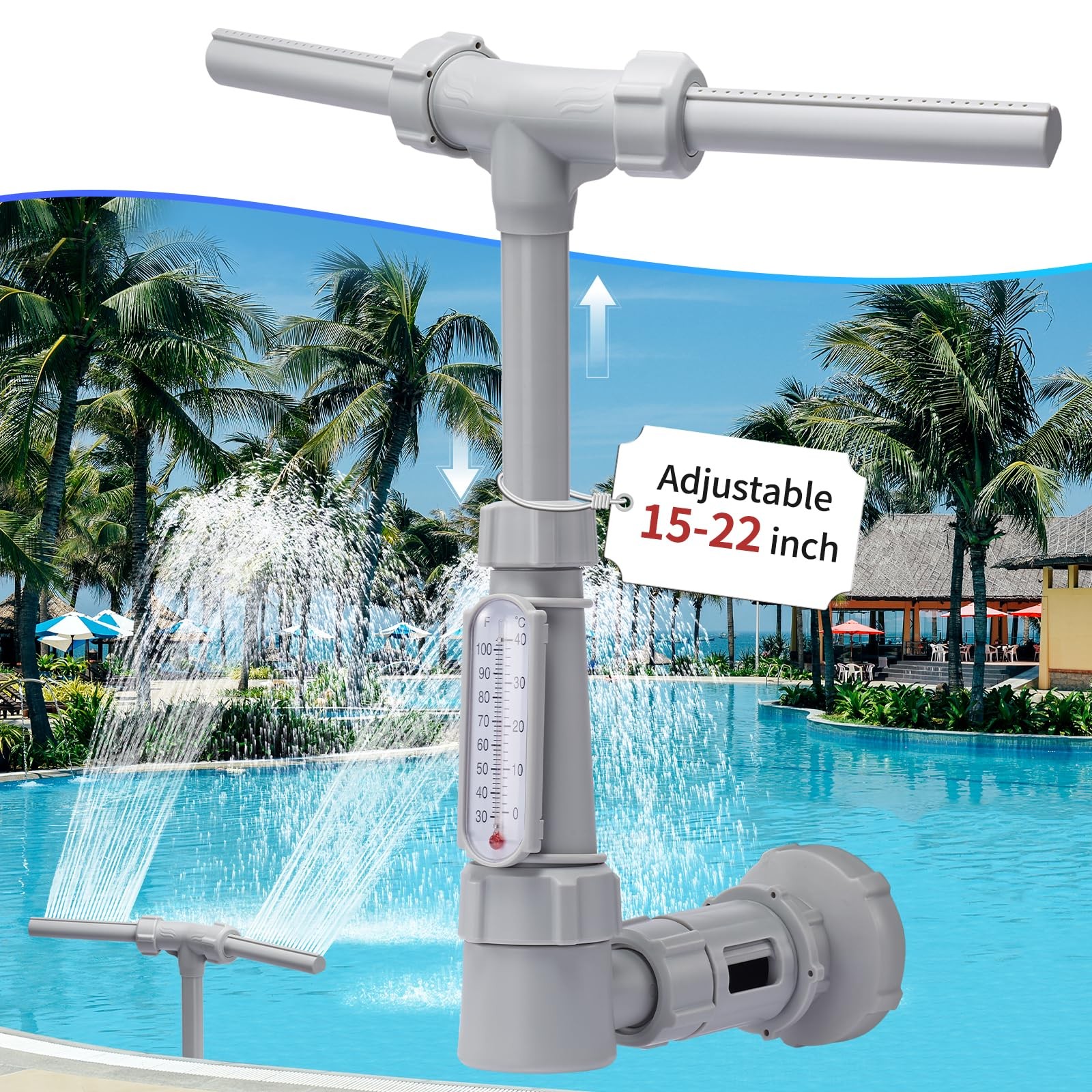 Swimming Pool Fountains - Inground & Above Ground Waterfall Jet Aerator Decor