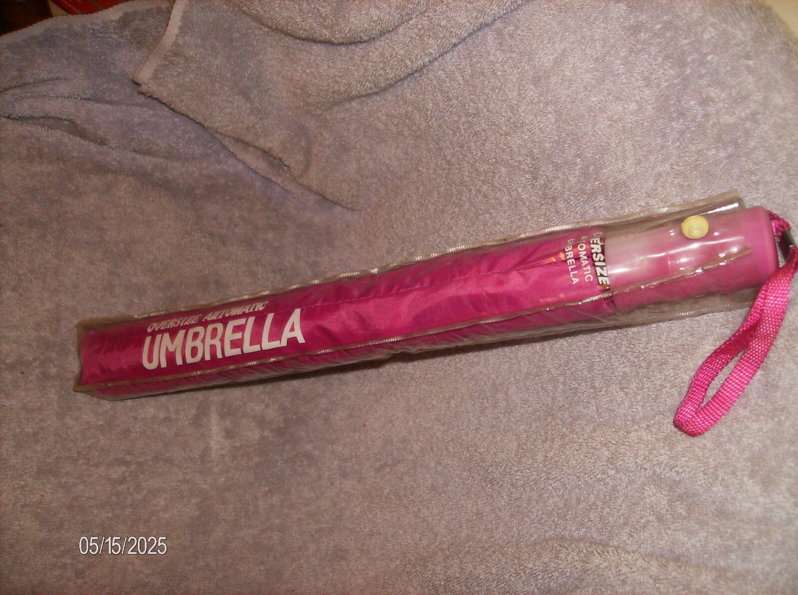 PINK UMBRELLA OVERSIZE AUTOMATIC NEW STORED YEARS #15