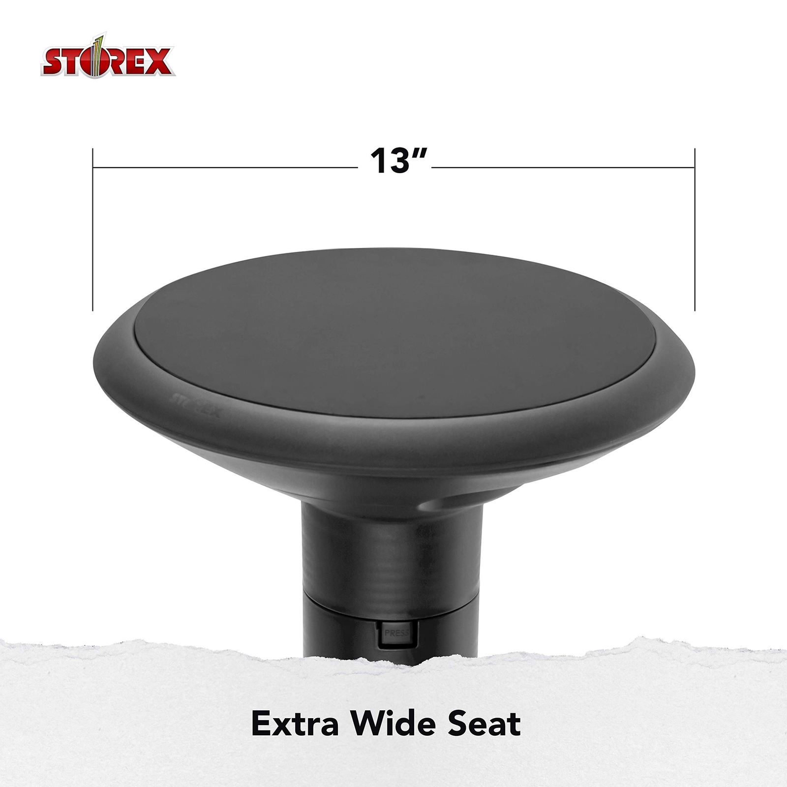 Adjustable 12 to 18 Inch Black Wiggle Stool with Soft Cushion for Kids