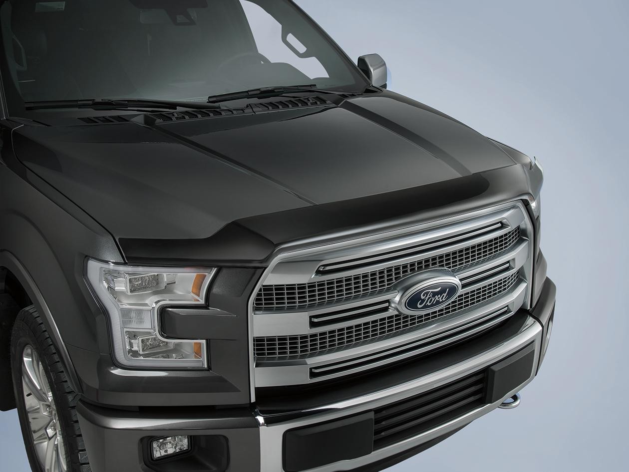 Ford F-150® 2021-2026 Smoke Black Hood Deflector Front Bug Protector Shield Kit
