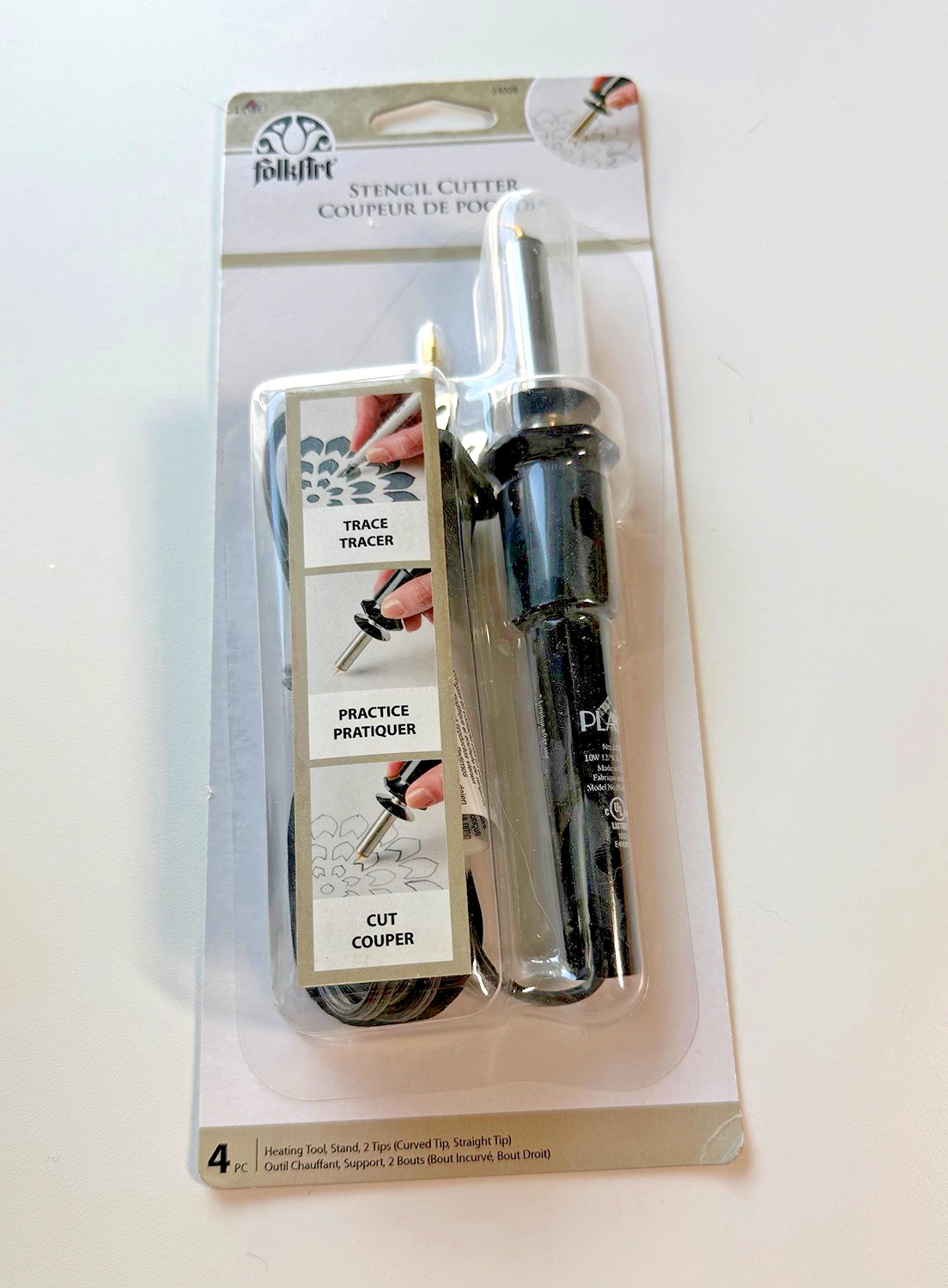 Plaid Folk Art Stencil Cutter with Stand 2 Tips 34008 Unopened