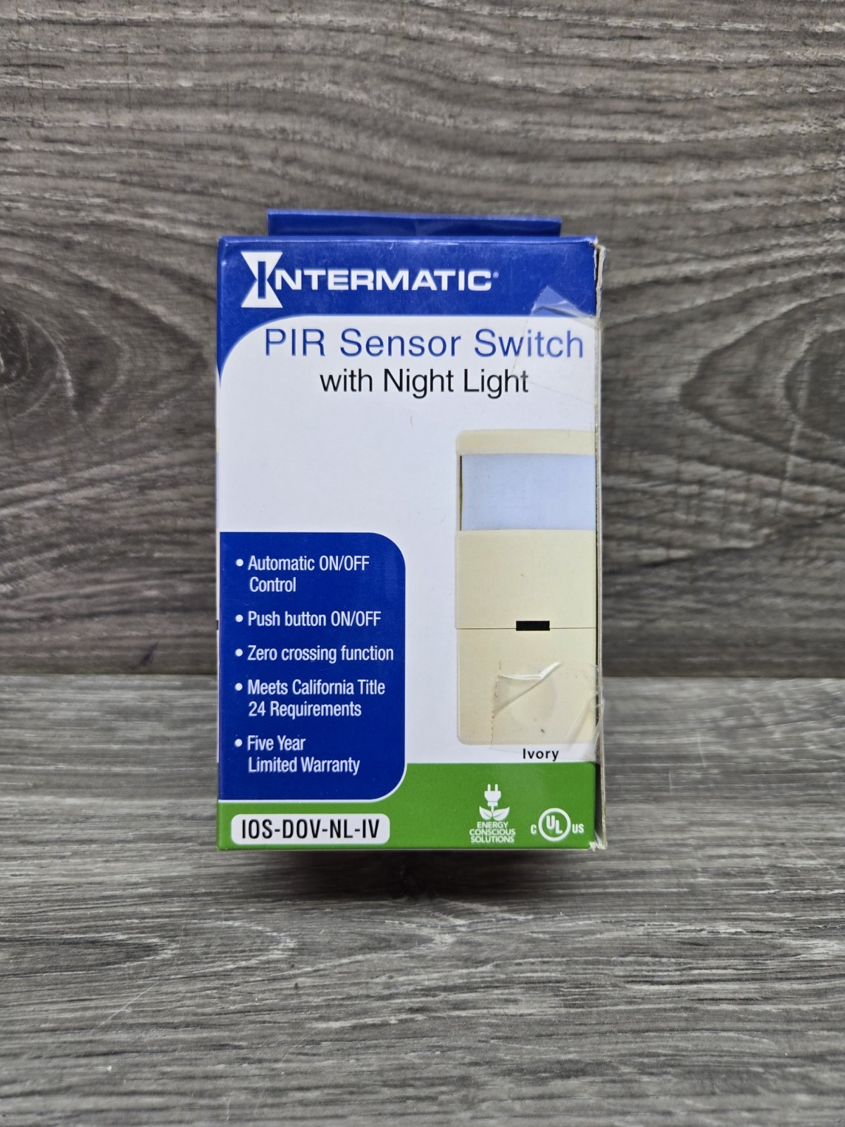 Motion PIR Sensor Switch With Nightlight Ivory Intermatic IOS-DOV-NL-IV
