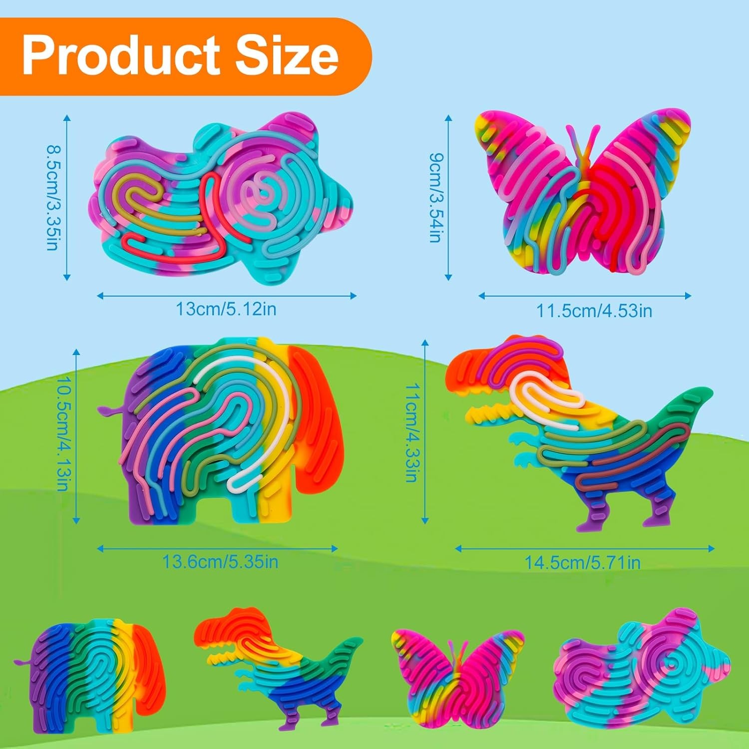 Silicone Sensory Fidget Activity Board Set 4 Pack