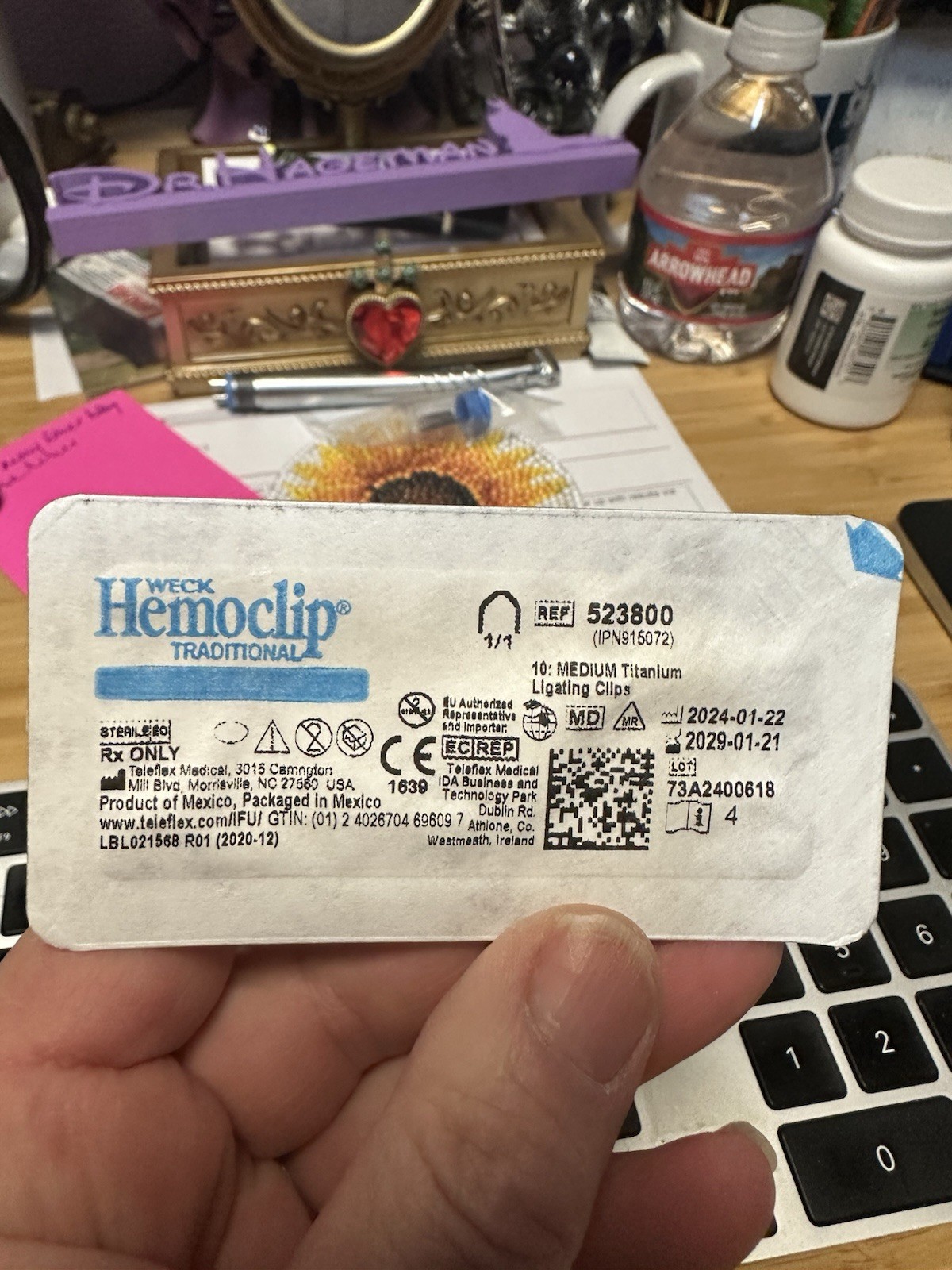 Medium Titanium Weck Hemoclips