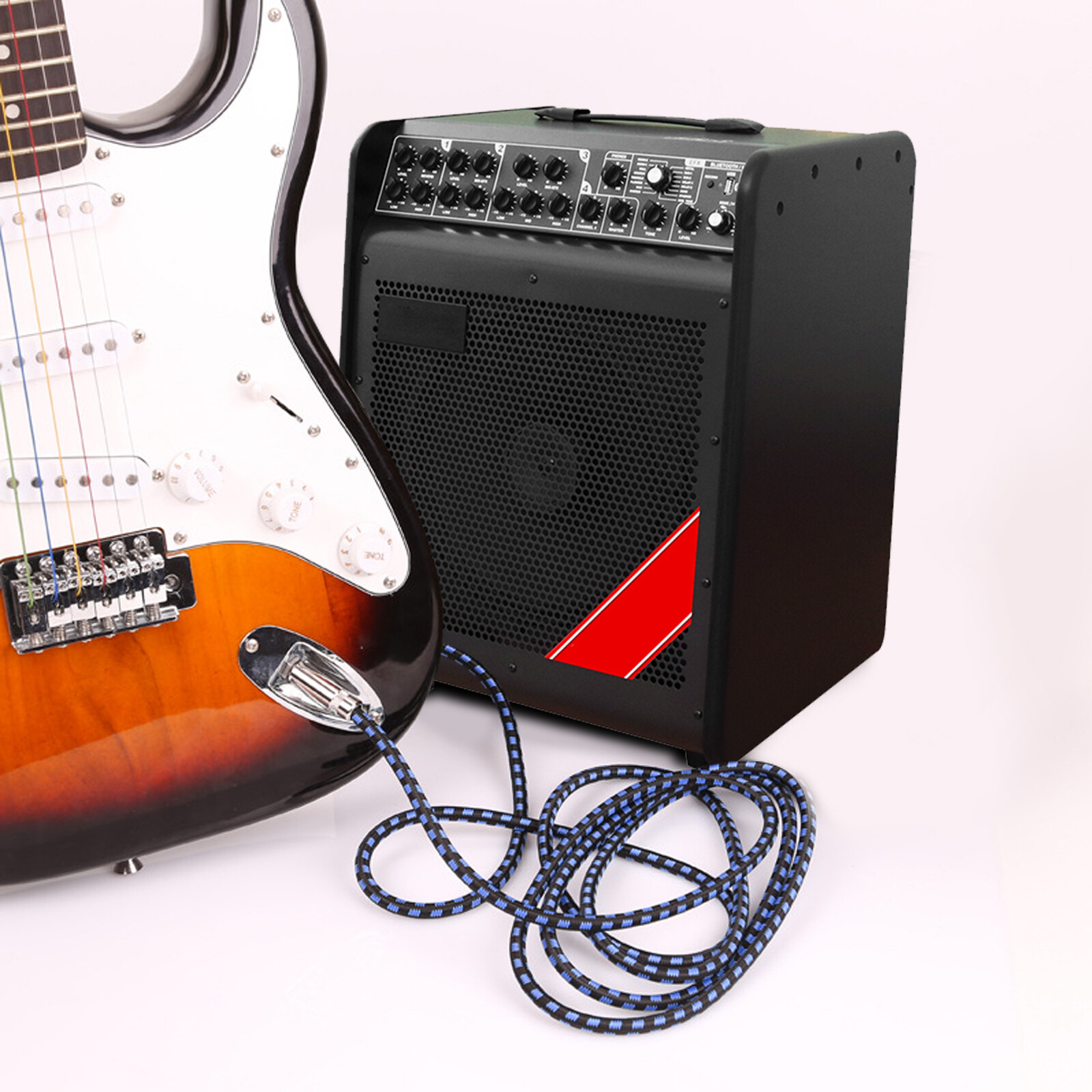 10ft Premium Electric Guitar Bass Cable Musical Instrument AMP Lead Cord White