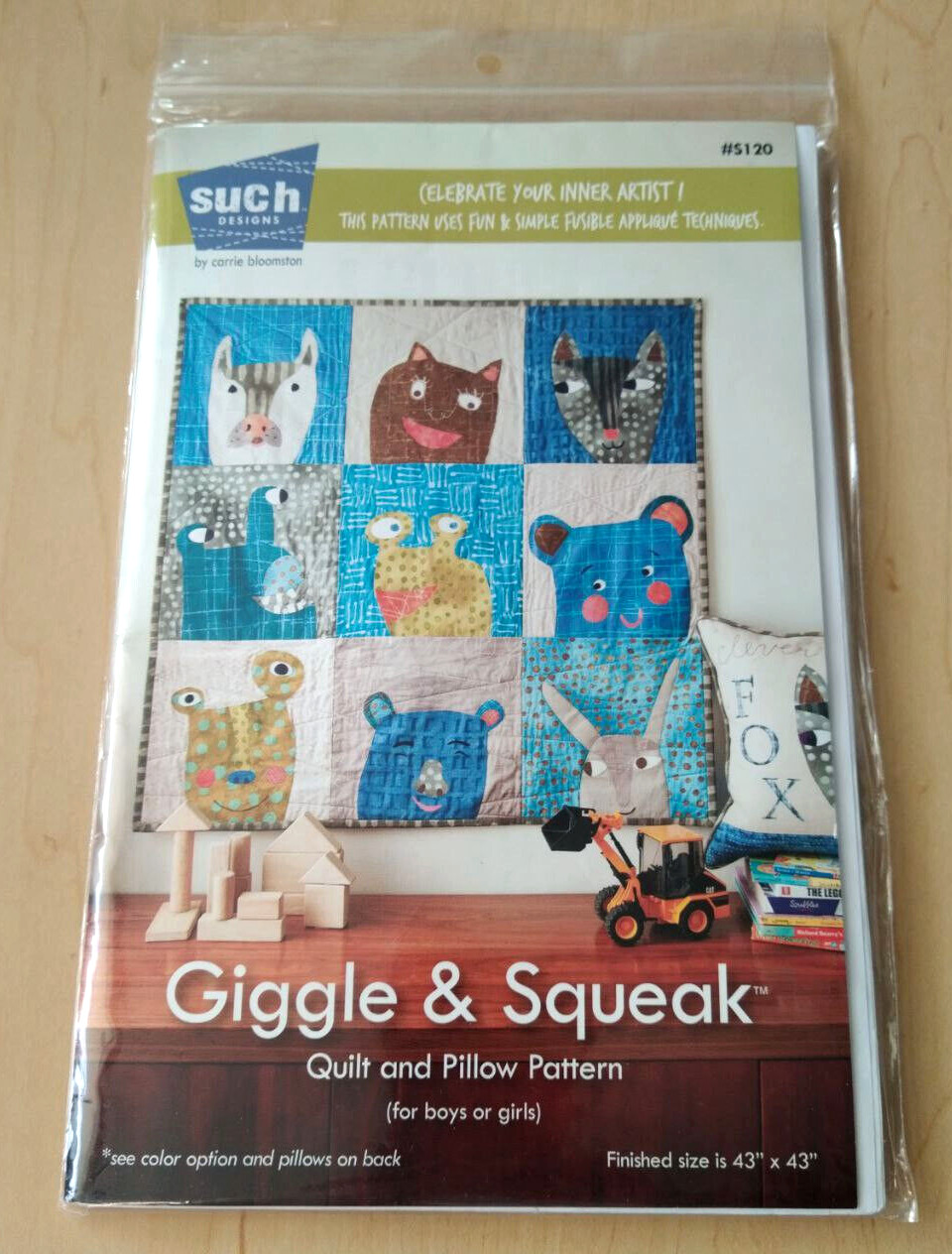 Such Designs By Carrie Bloomston Quilt and Pillow Pattern Applique Fun Creatures