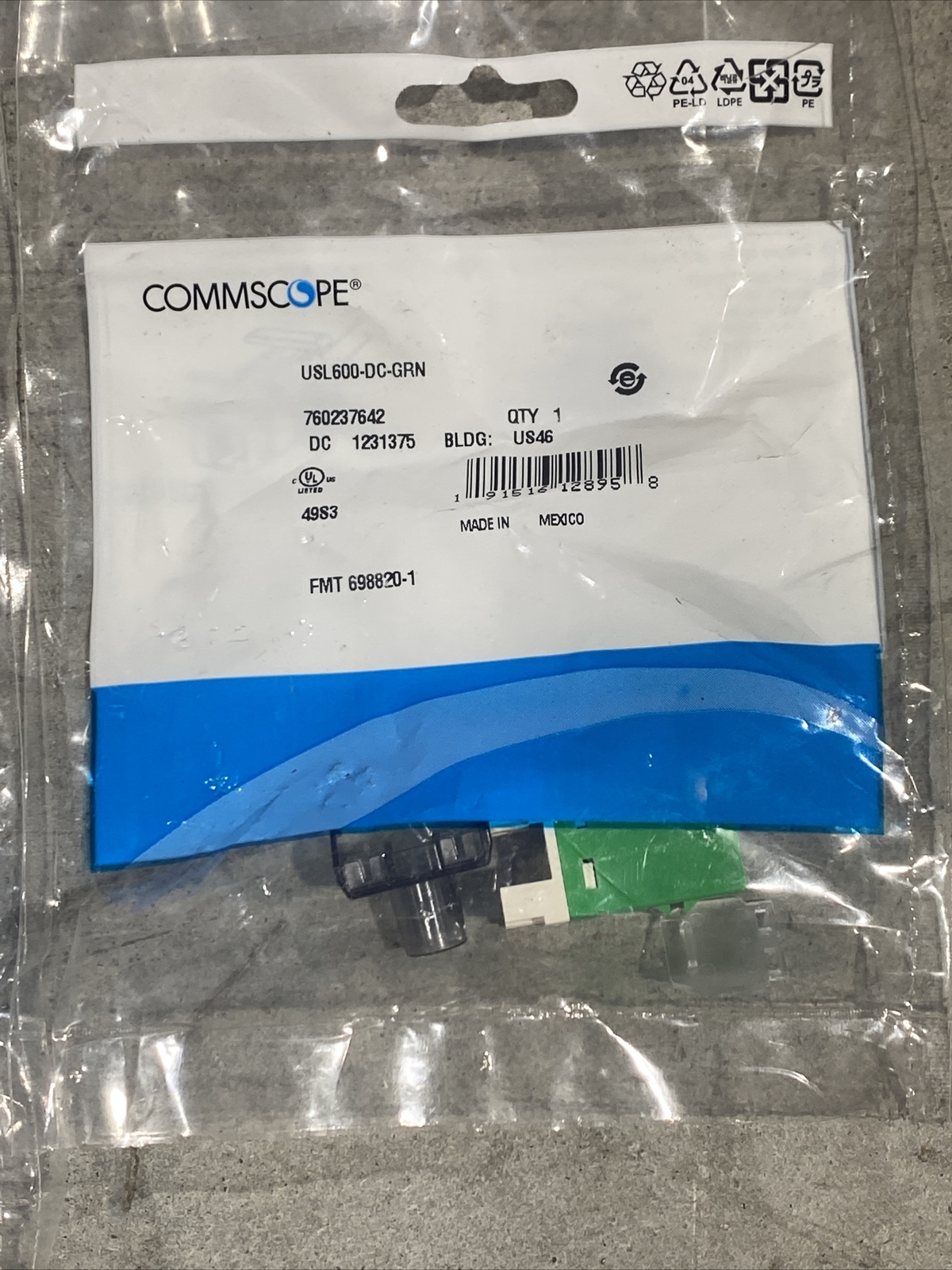 Qty.12, Commscope Modular Jack Cat6 USL600-DC-GRN 760237642 New