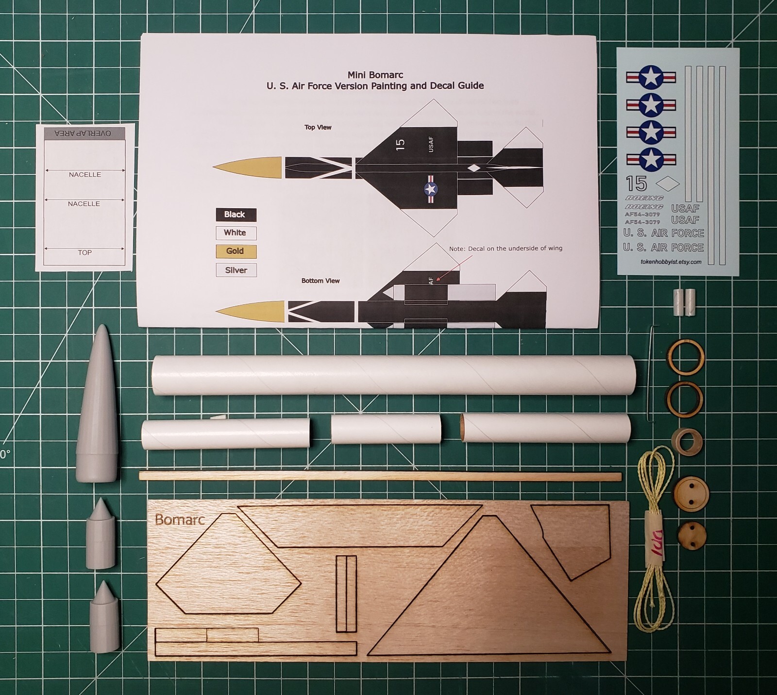 Estes Mini Bomarc Model Rocket Clone Kit #0805 With USAF decals & Upgrades