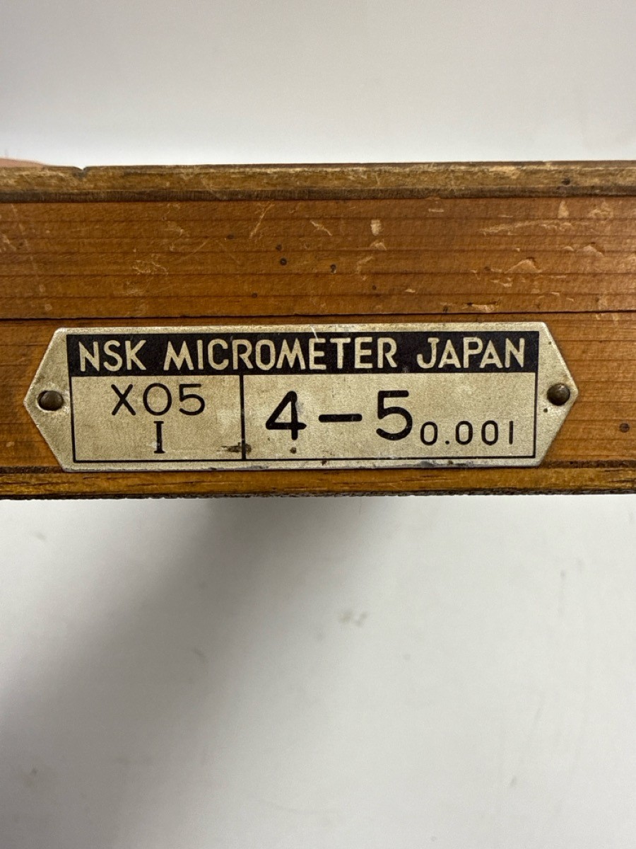 NSK J30890 4-5" Friction Thimble Outside Micrometer Box & User Guide (MI1077581)