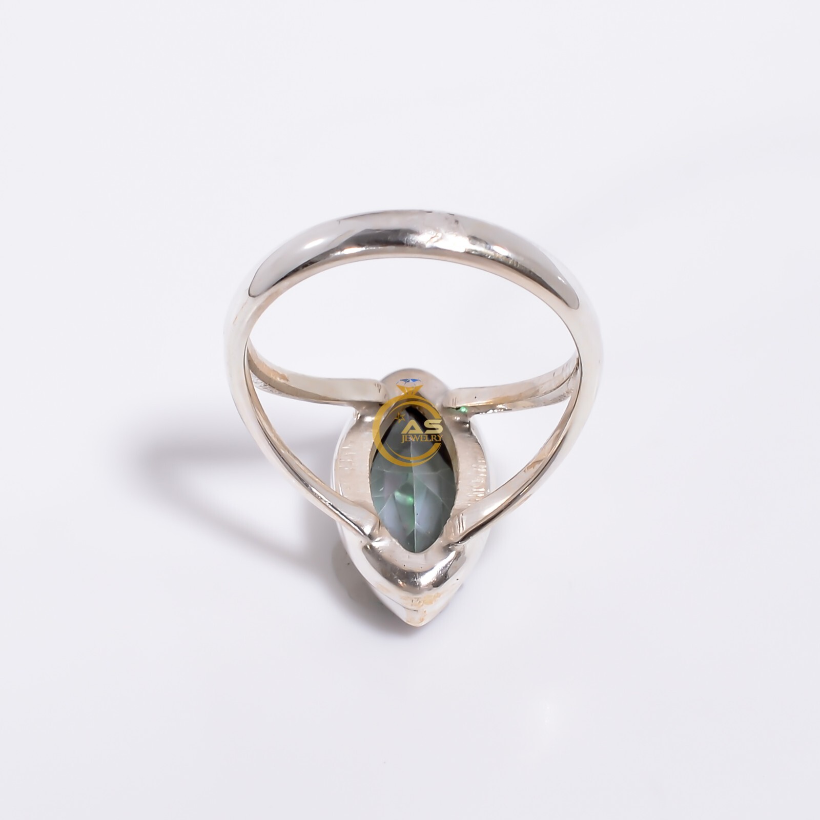 Top Quality Solid 925 Sterling Silver Jewelry Ring Rainbow Mystic Topaz Gemstone