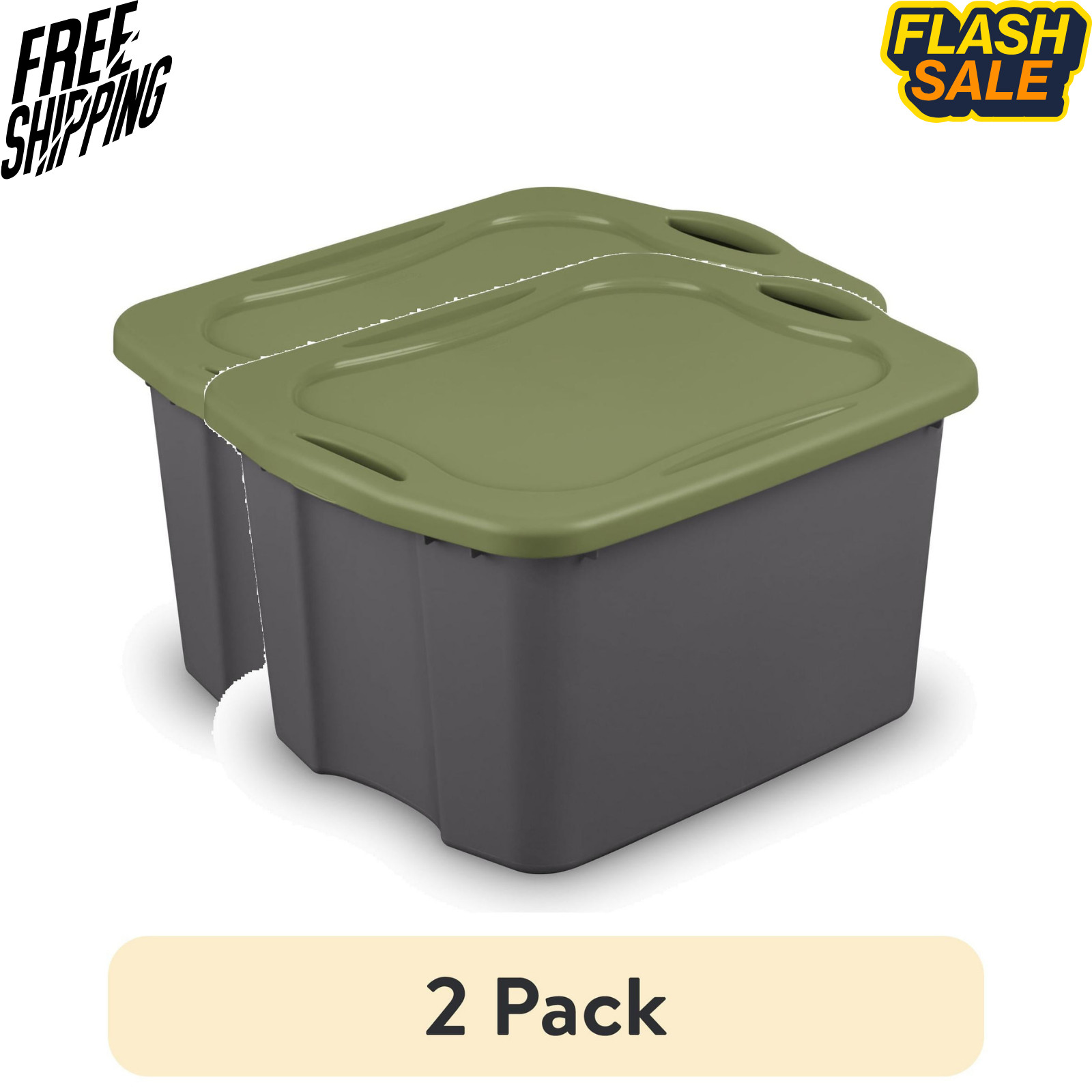 Sterilite EZ Carry 17.5 Gallon Storage Bin Clear Handles 2 Pack