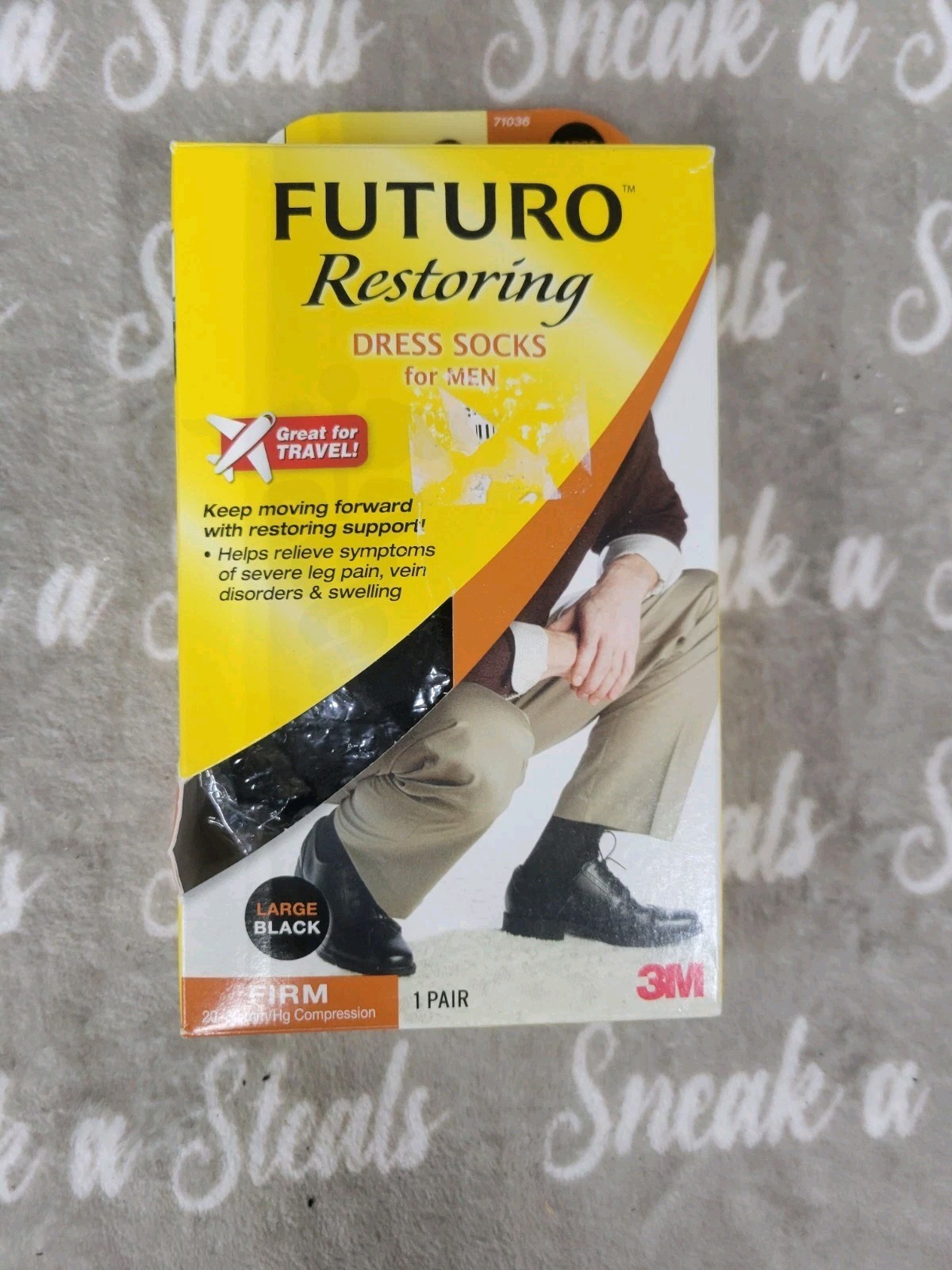 Futuro Restoring Dress Socks For Men Size Large Firm 20-30 mmhg