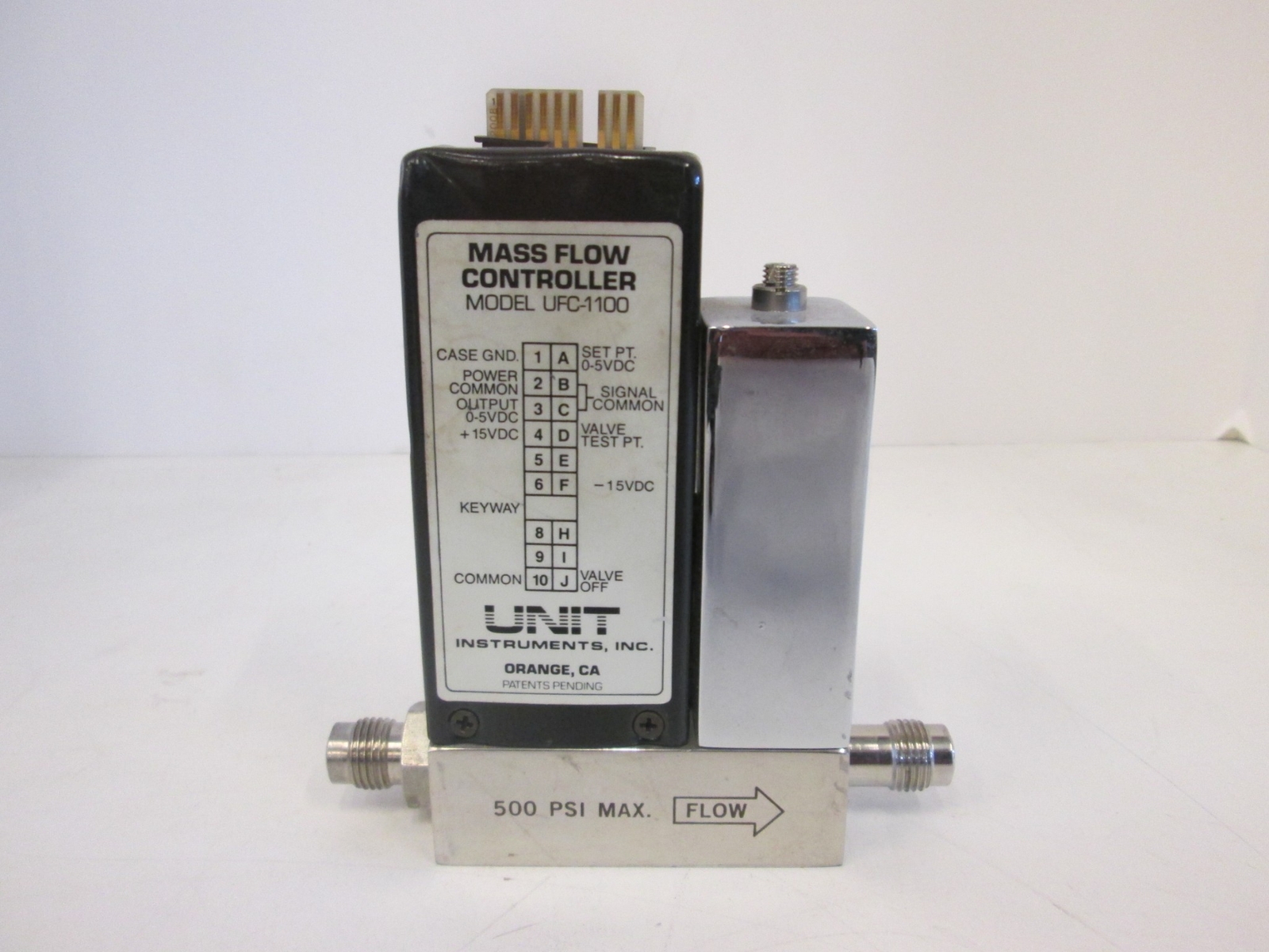 Unit Instruments, UFC-1100, Mass Flow Controller, 10 SLM, O2, Used