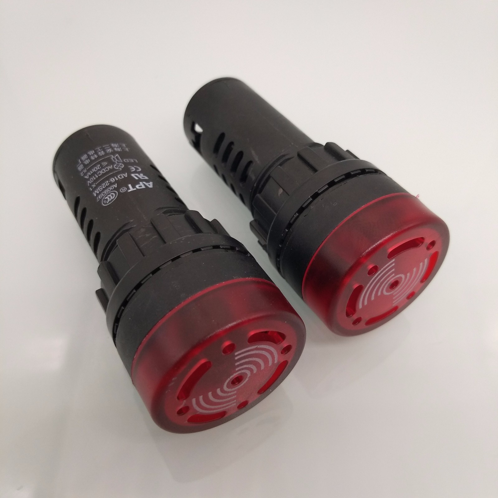 2pc AD16-22SM 22mm 24V Red LED Indicator Light Signal Flash Buzzer Beep